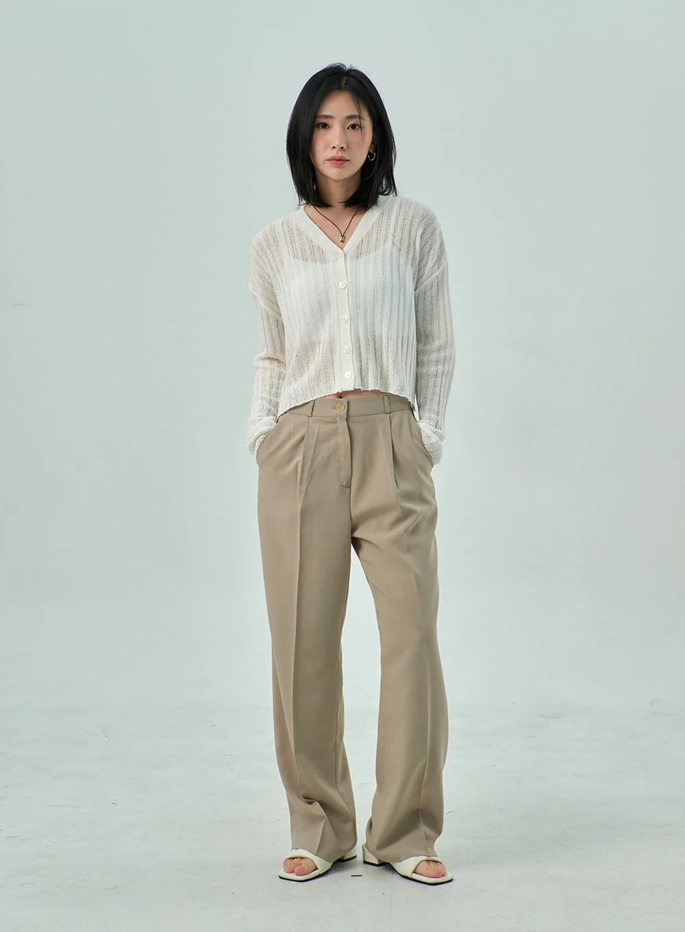 Wide Basic Tailored Pants OY310 - Image 5