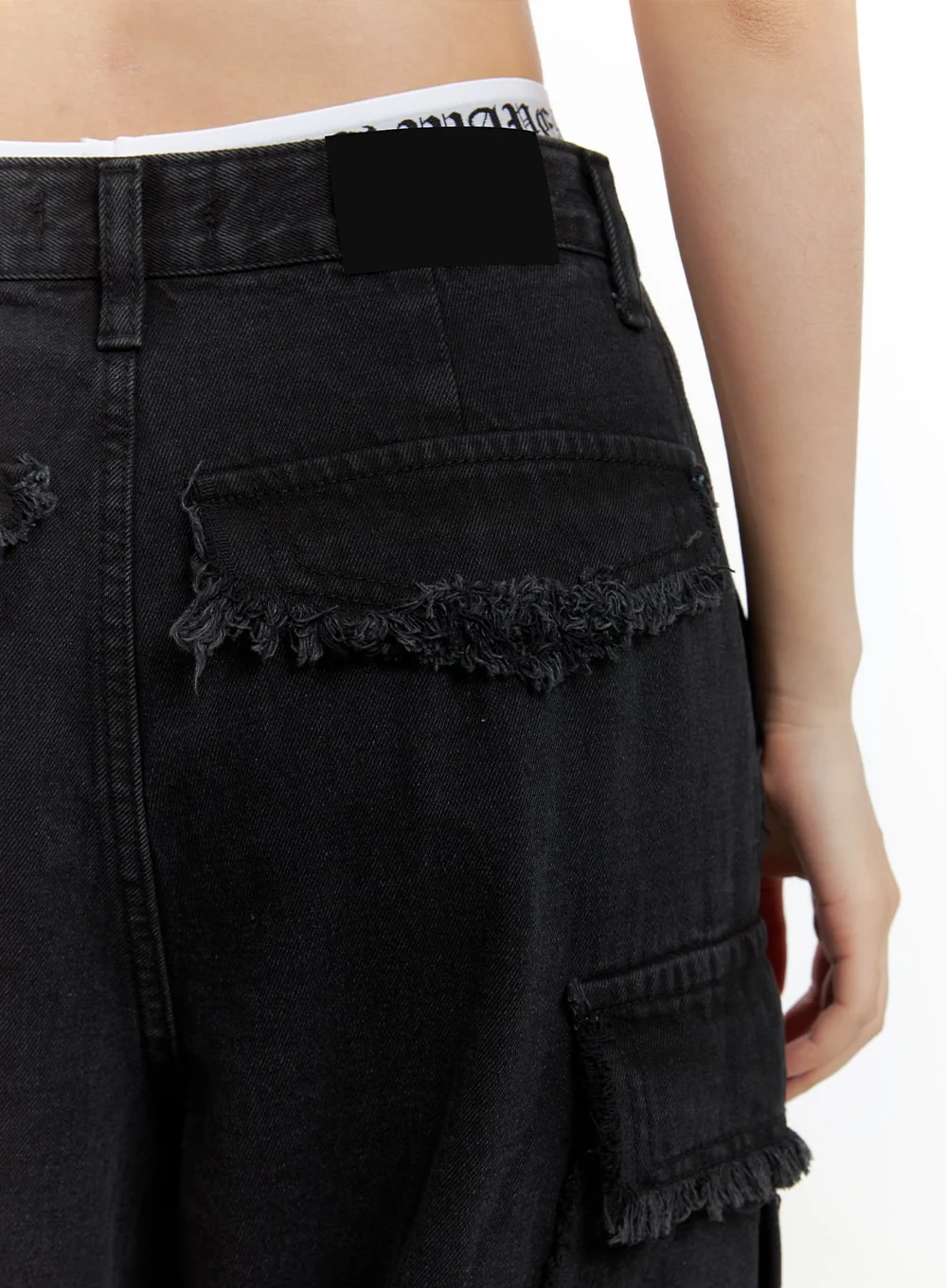 Wide Fit Cargo Baggy Jeans CA416 - Image 7