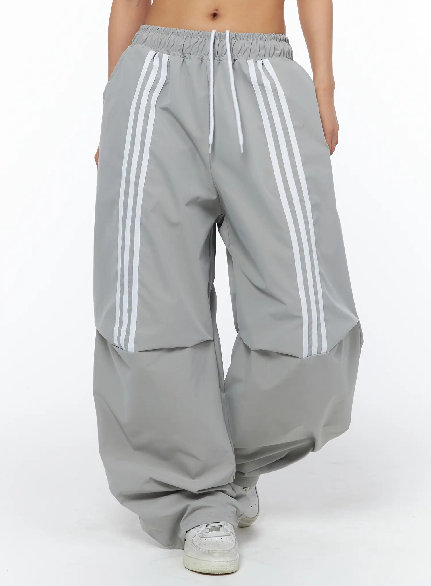 Wide Leg Athletic Pants with Stripe Detail CA516