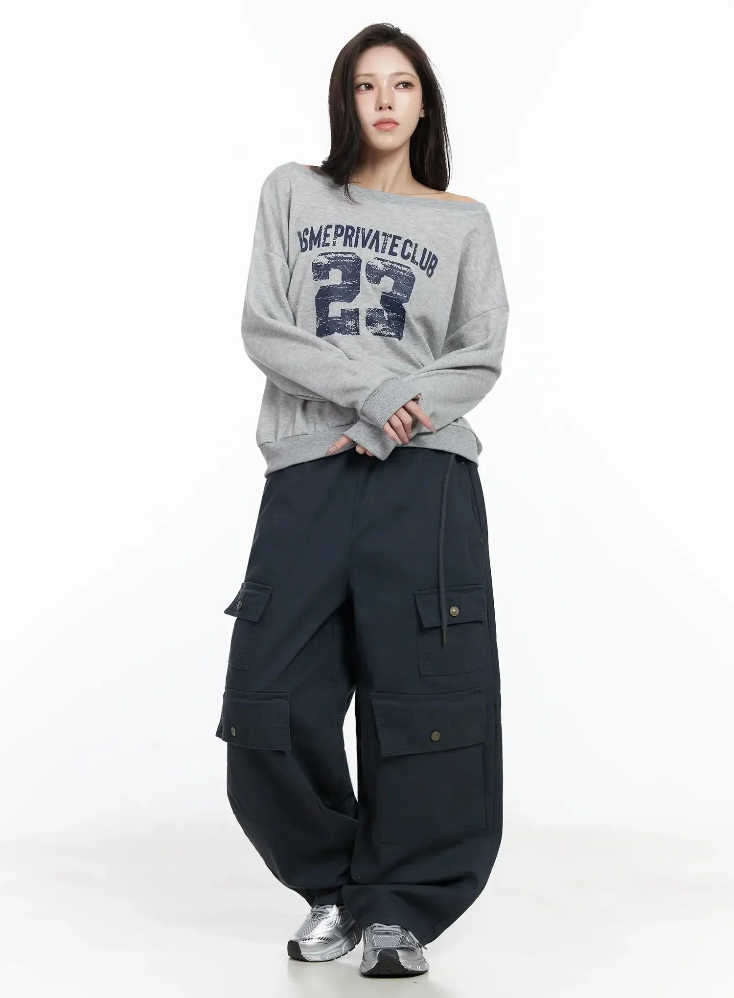Wide Leg Cargo Pants IJ528 - Image 6