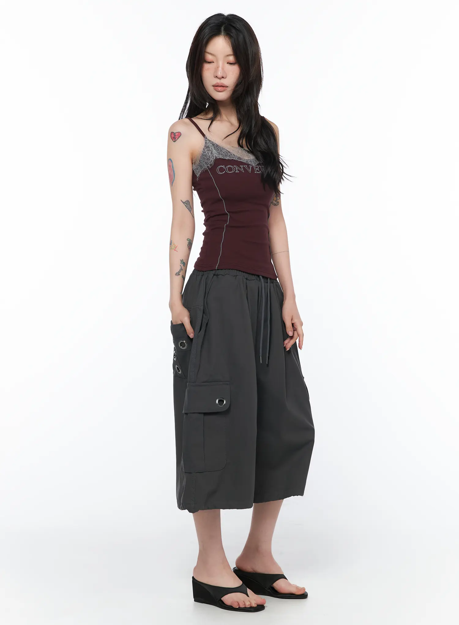 Wide Leg Cargo Shorts CA524 - Image 5