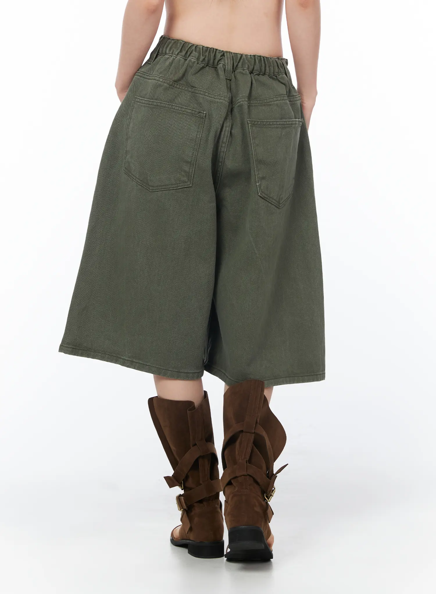 Wide Leg Cotton Bermuda Shorts CY506 - Image 4
