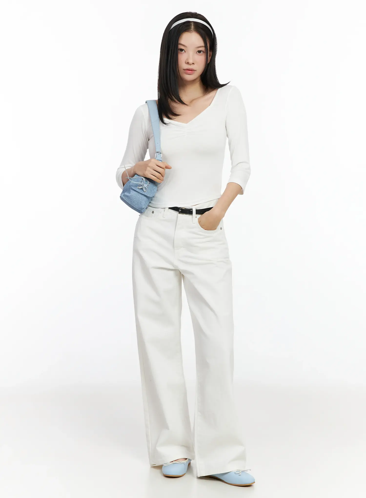 Wide Leg Cotton Pants IM524 - Image 2