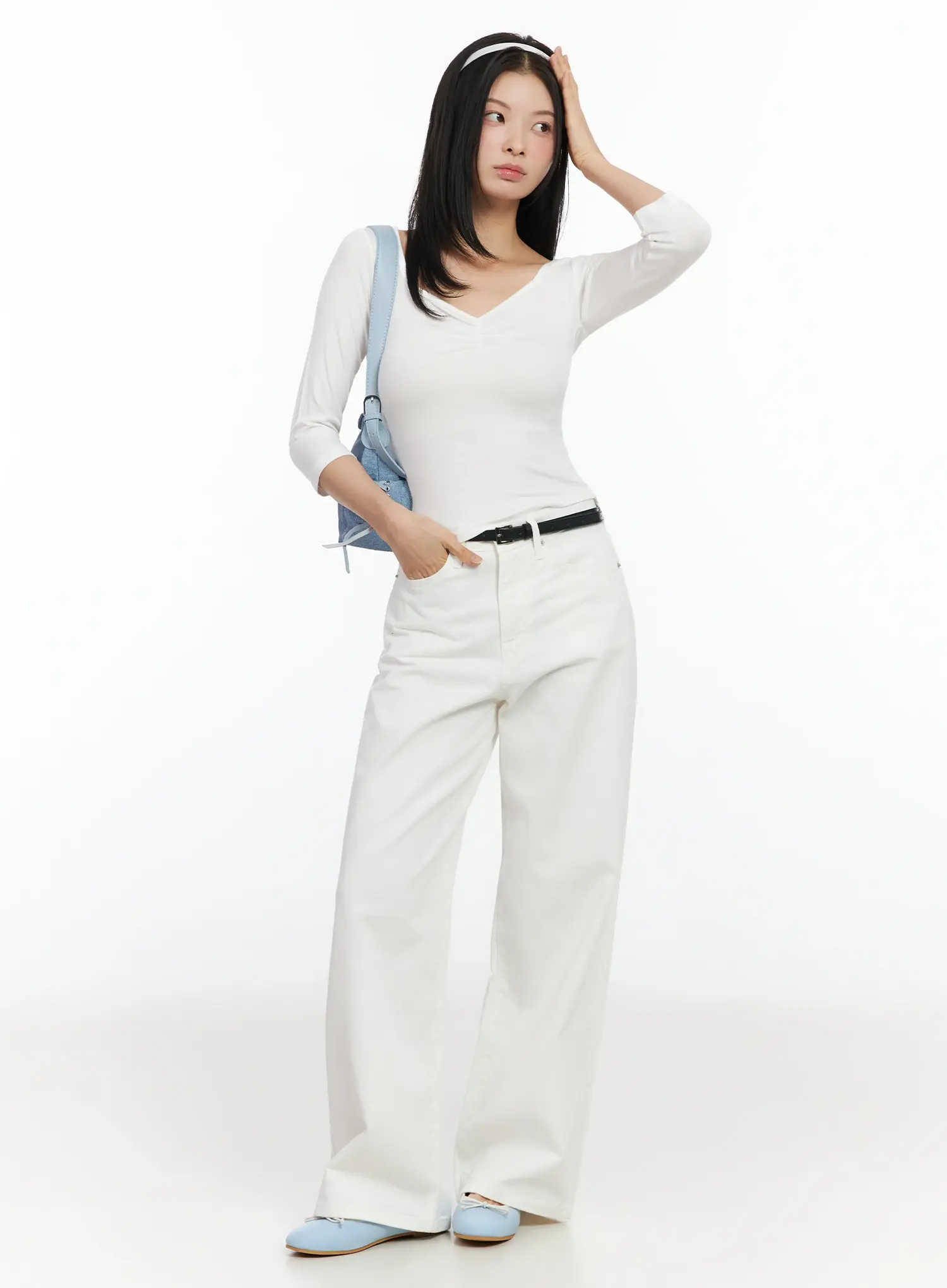 Wide Leg Cotton Pants IM524 - Image 3