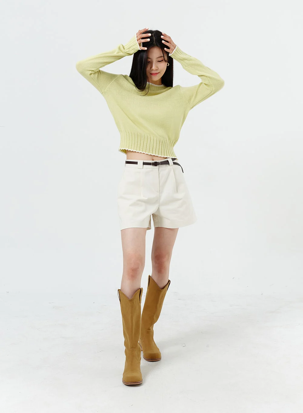 Wide Leg Cotton Shorts OM316 - Image 8