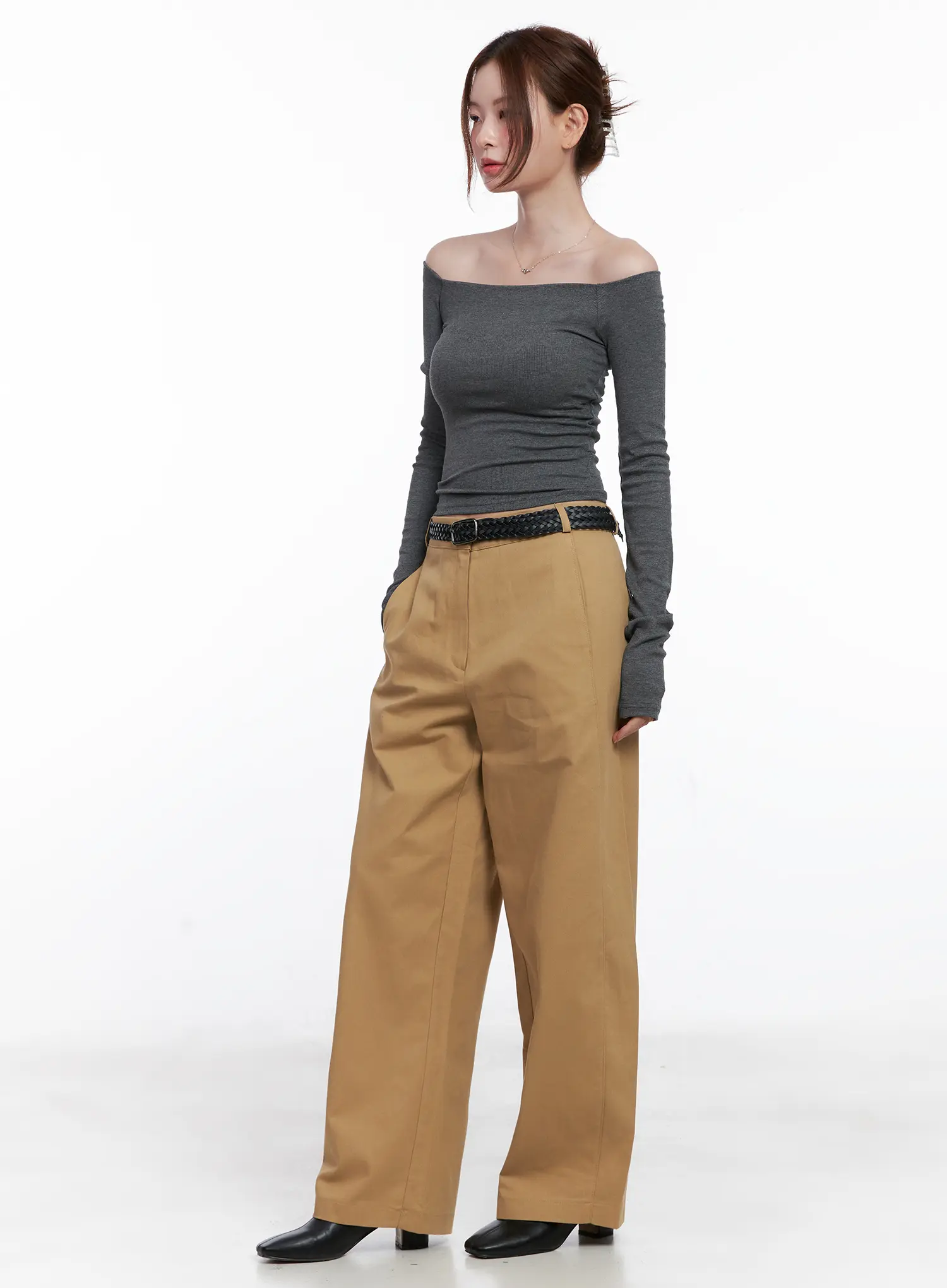 Wide Leg Cotton Trousers CG520 - Image 3