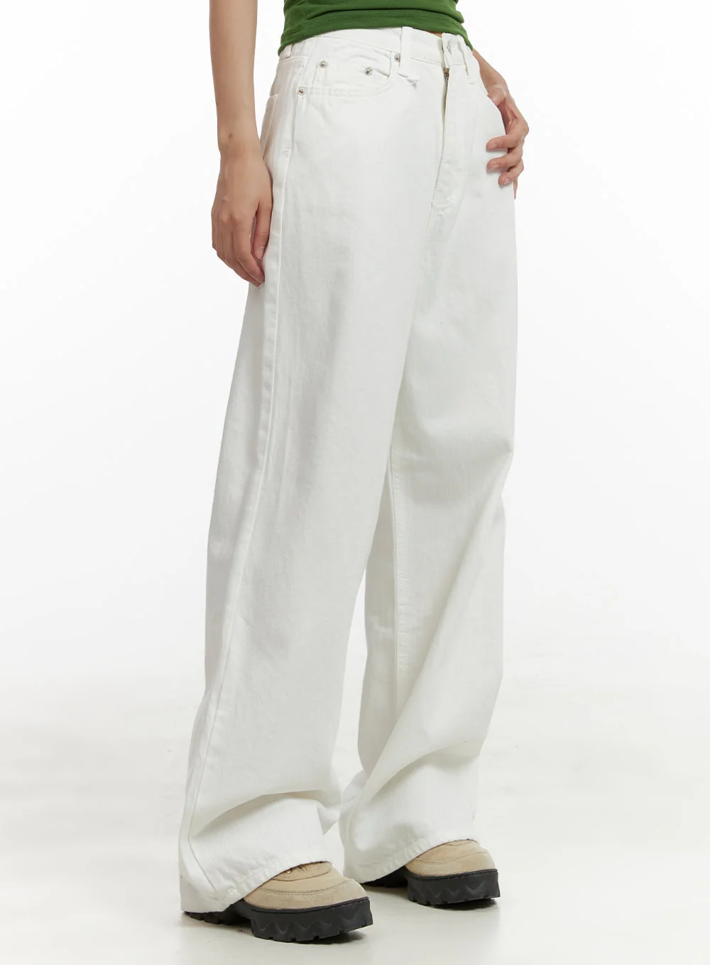 Wide Leg Cotton Trousers CU404 - Image 3
