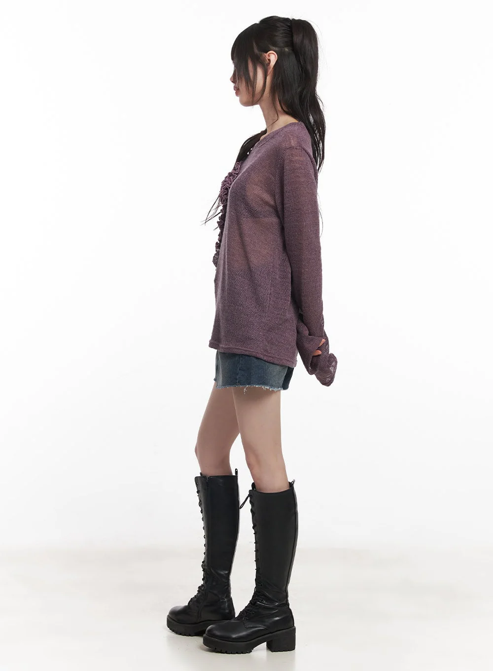 Wide-Leg Denim Shorts CY520 - Image 4