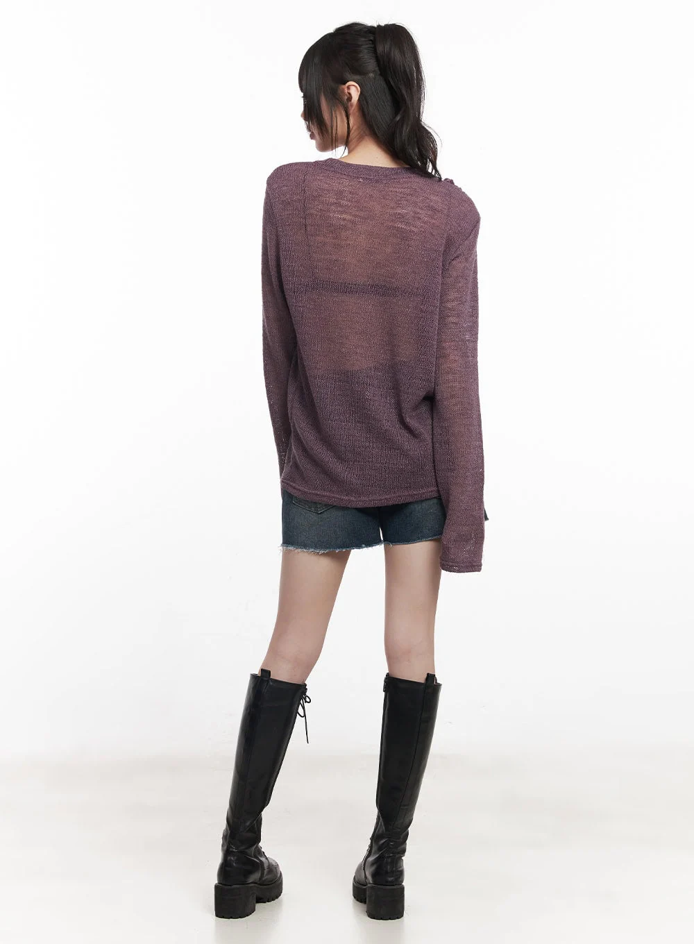 Wide-Leg Denim Shorts CY520 - Image 6