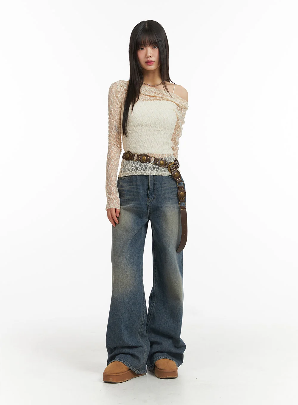 Wide Leg Denim Trousers CJ415 - Image 2