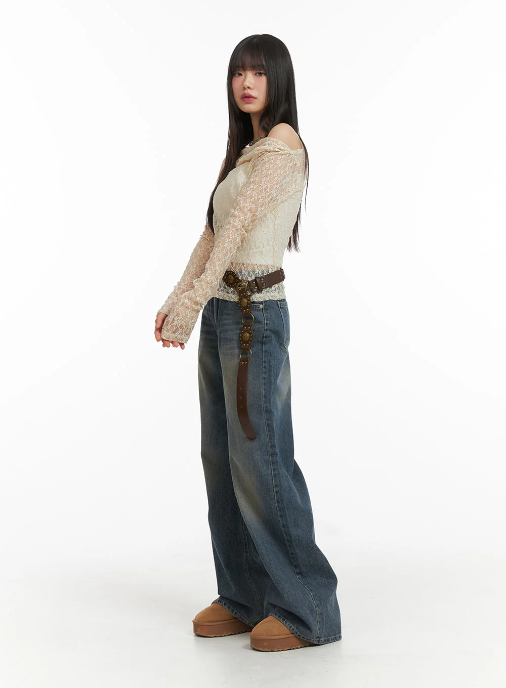 Wide Leg Denim Trousers CJ415 - Image 4