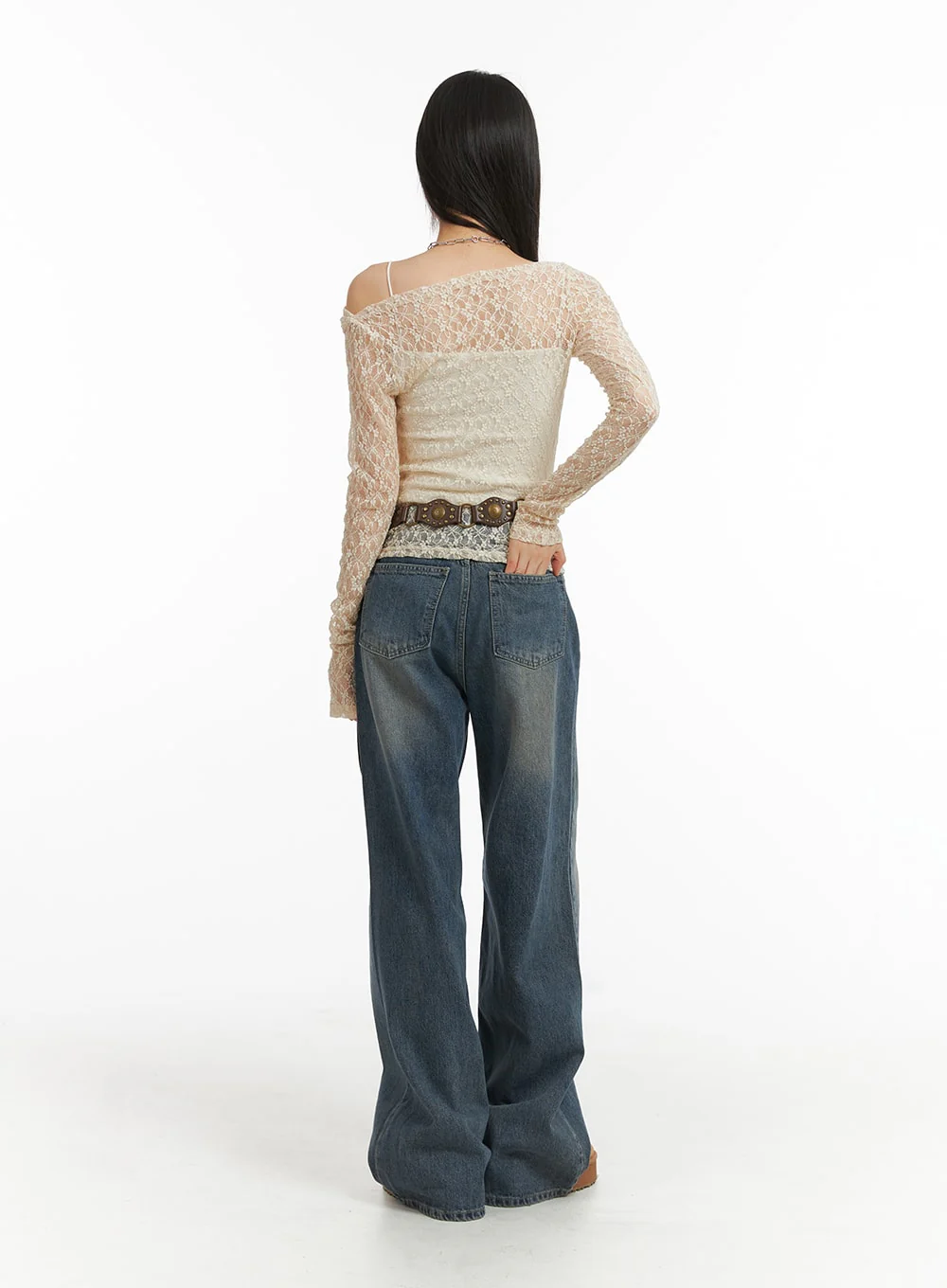 Wide Leg Denim Trousers CJ415 - Image 5
