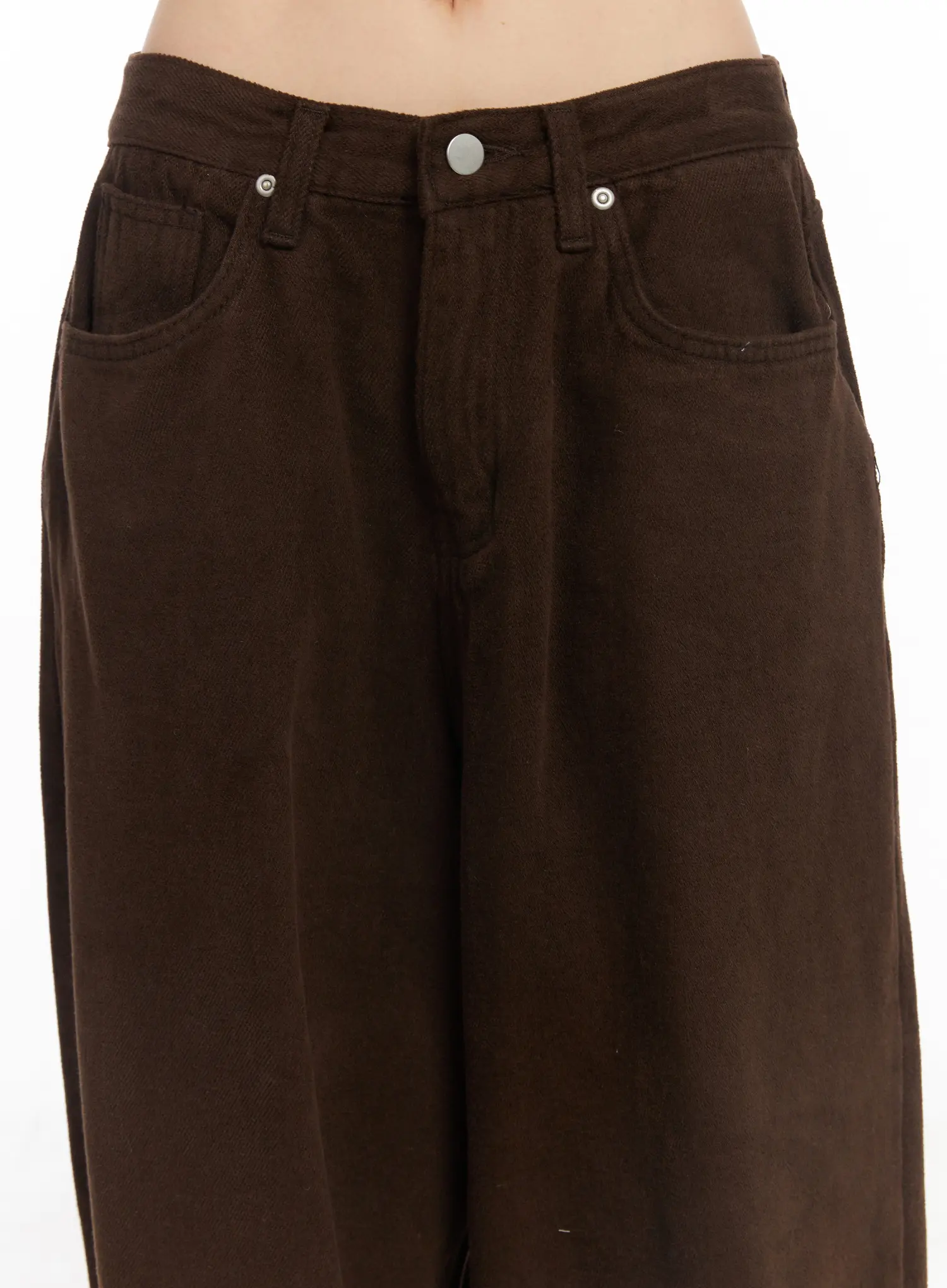 Wide Leg Fleece-Lined Cotton Pants CD531 - Image 4