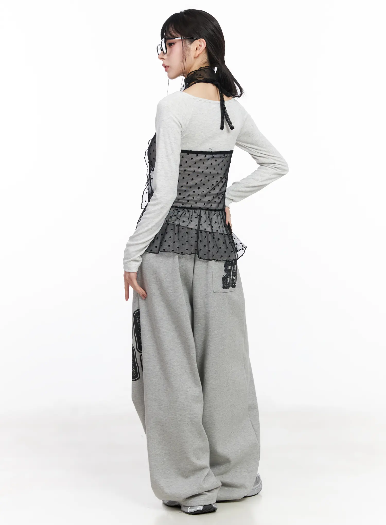 Wide Leg Graphic Sweatpants CF518 - Image 2