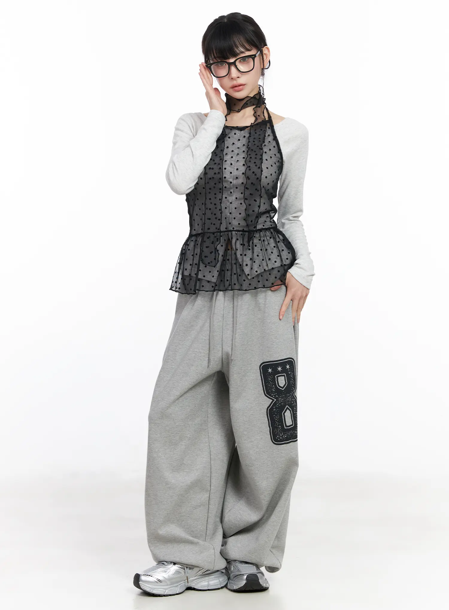 Wide Leg Graphic Sweatpants CF518 - Image 4
