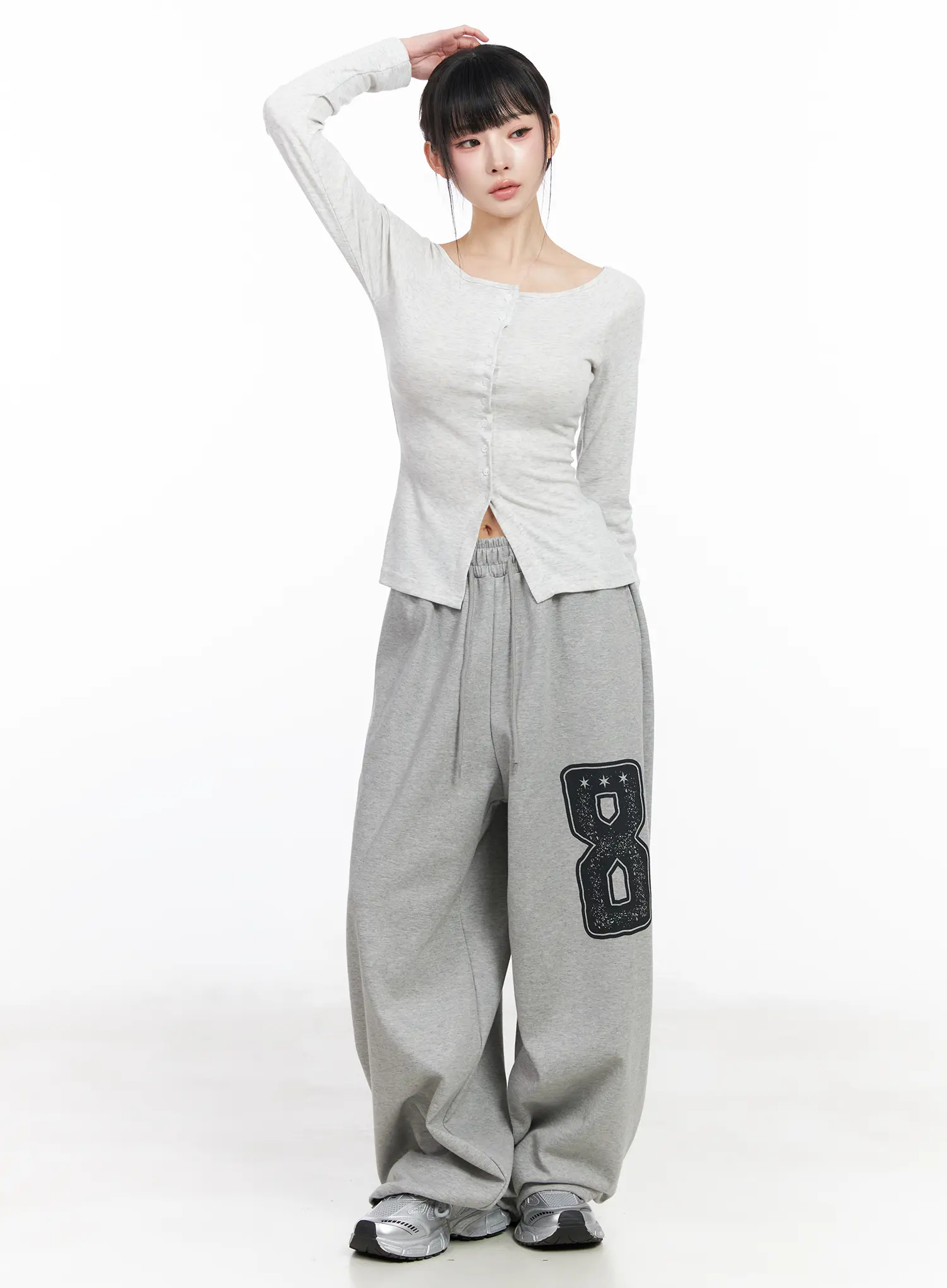 Wide Leg Graphic Sweatpants CF518 - Image 7