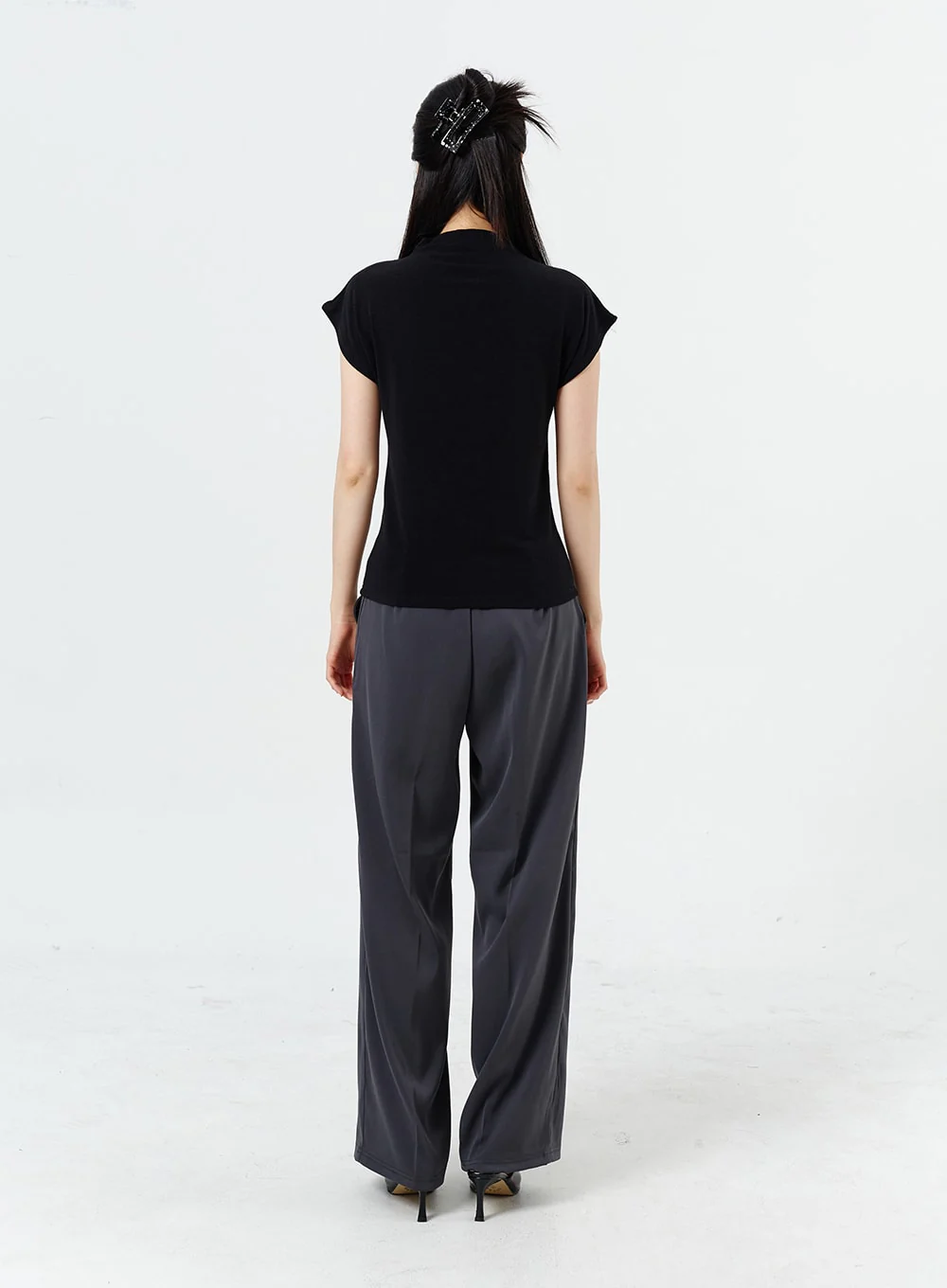 Wide Leg Tailored Pants OM320 - Image 11