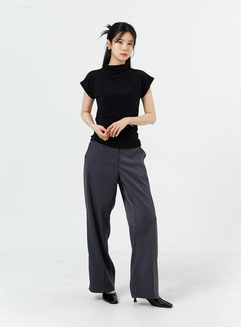 Wide Leg Tailored Pants OM320 - Image 2