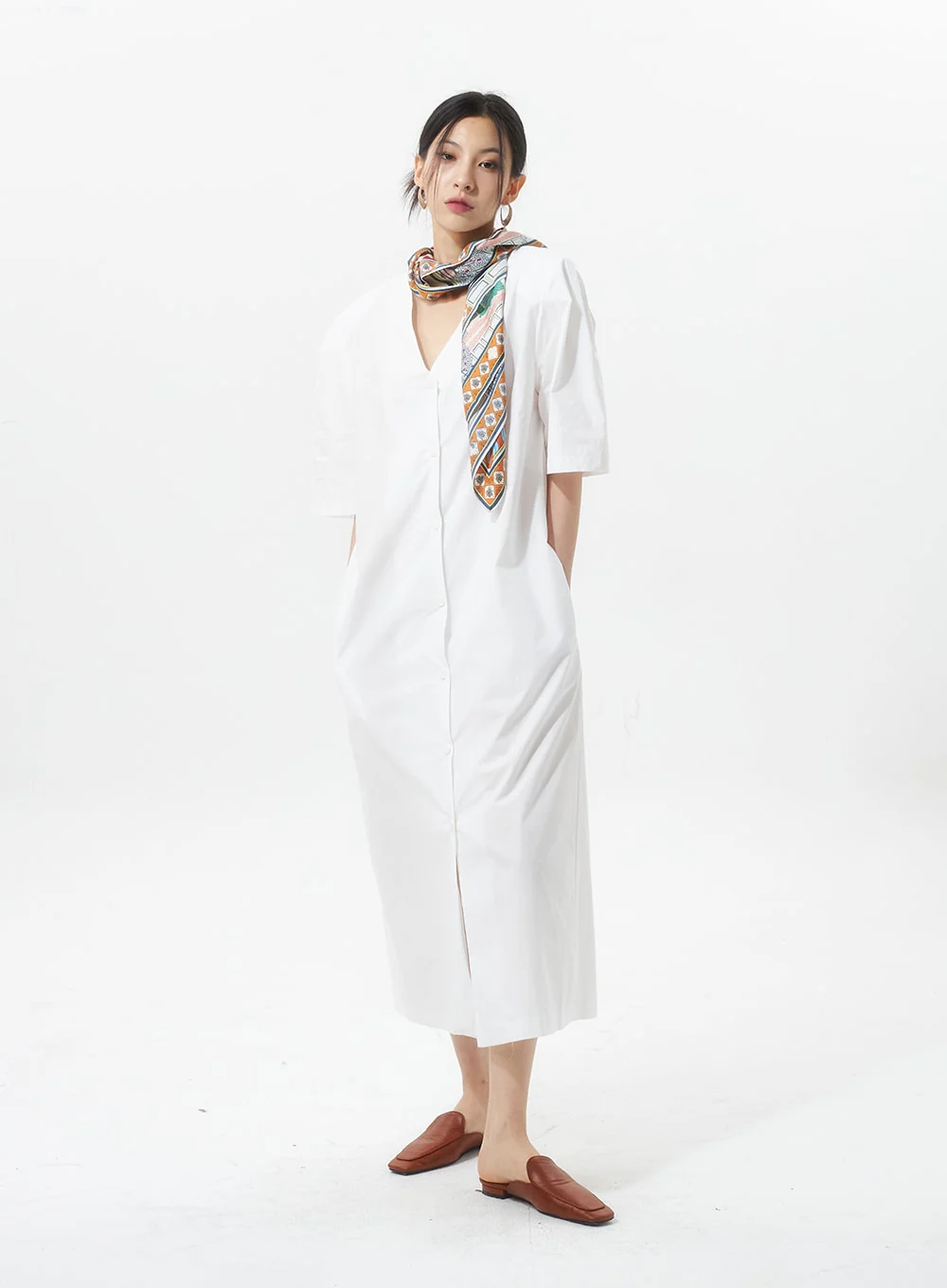 Wide Maxi Shirt Dress IU326 - Image 10
