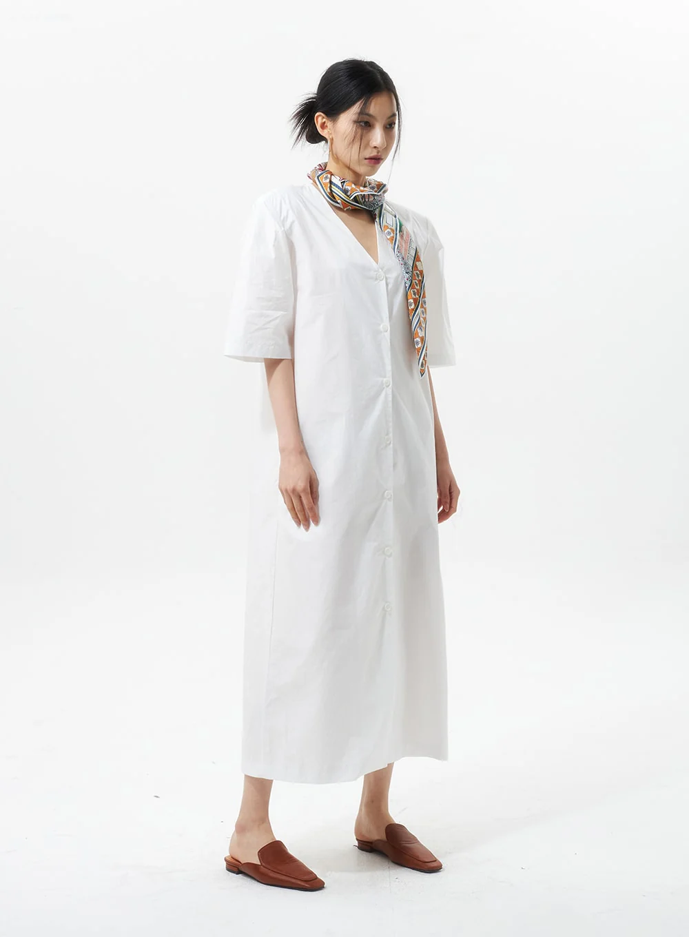 Wide Maxi Shirt Dress IU326 - Image 11