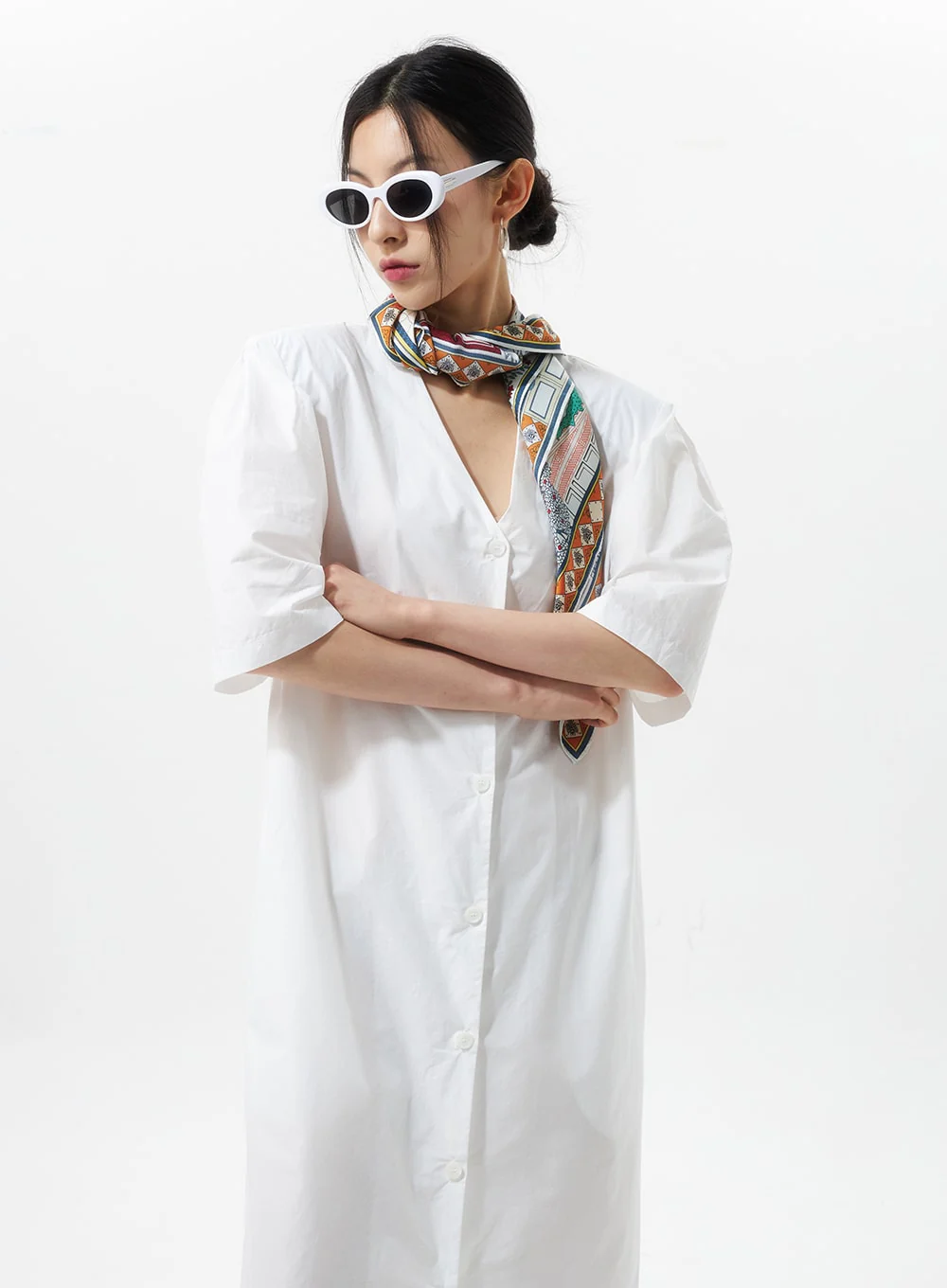 Wide Maxi Shirt Dress IU326 - Image 9