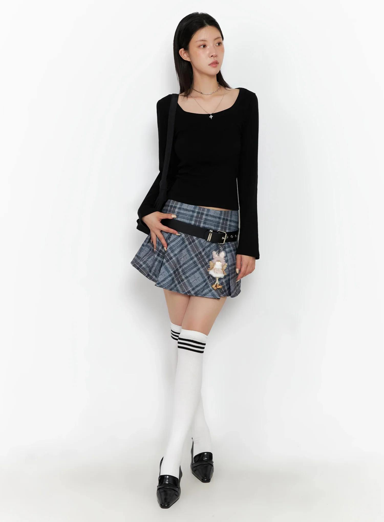 Wide Neck Fitted Long Sleeve Top IS508 - Image 2
