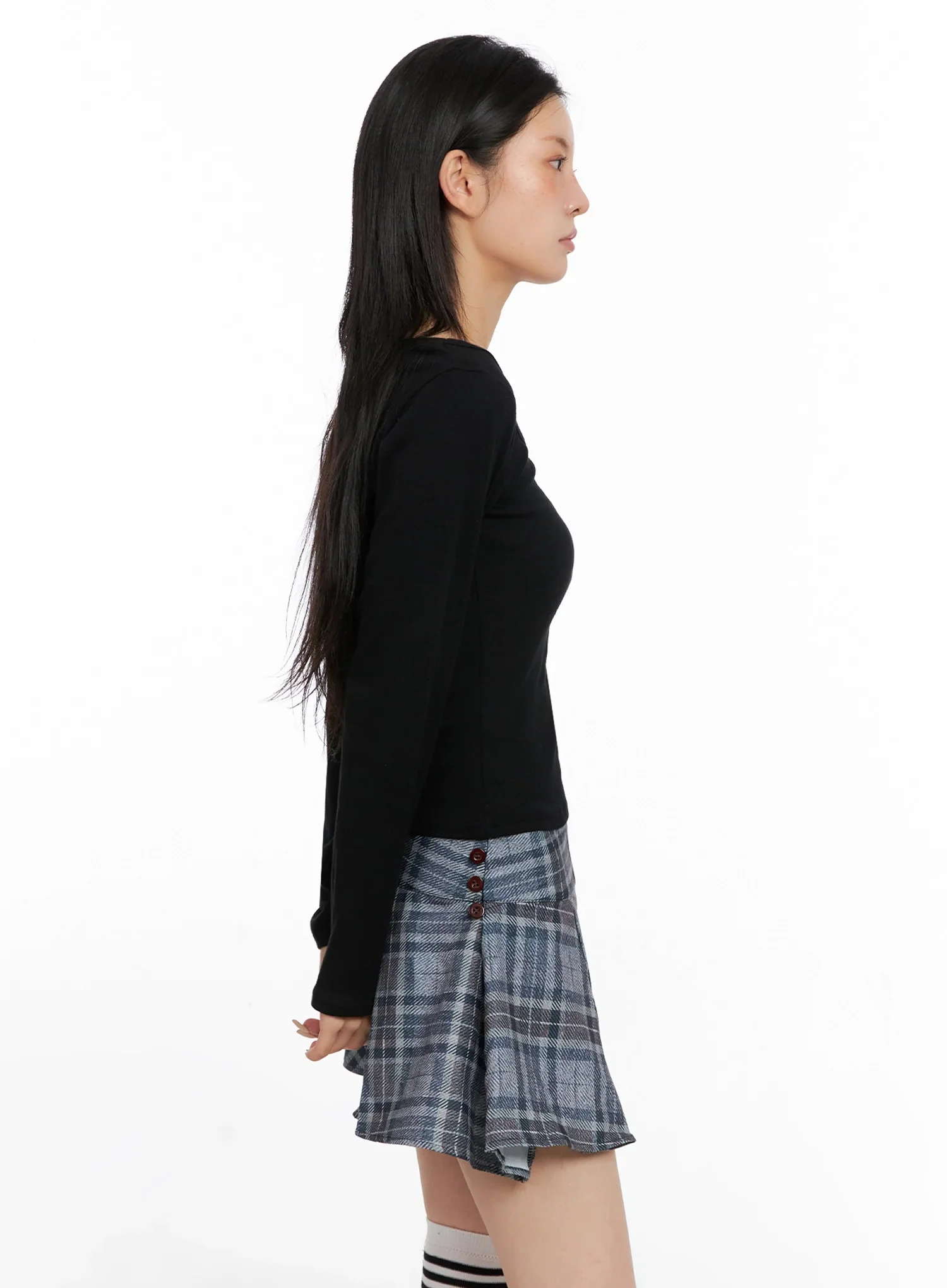 Wide Neck Fitted Long Sleeve Top IS508 - Image 6