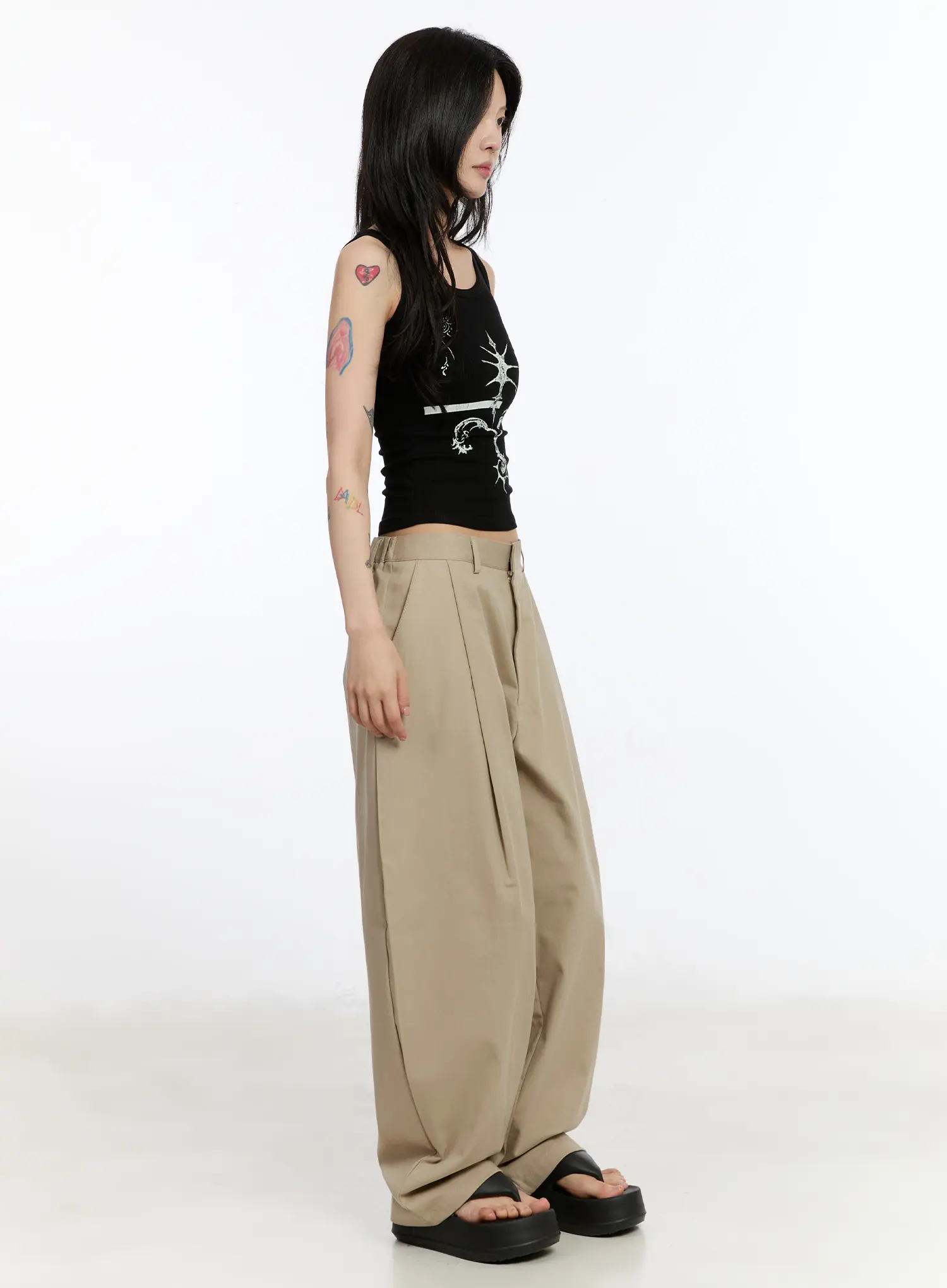 Wide Pintuck Slacks CA506 - Image 5