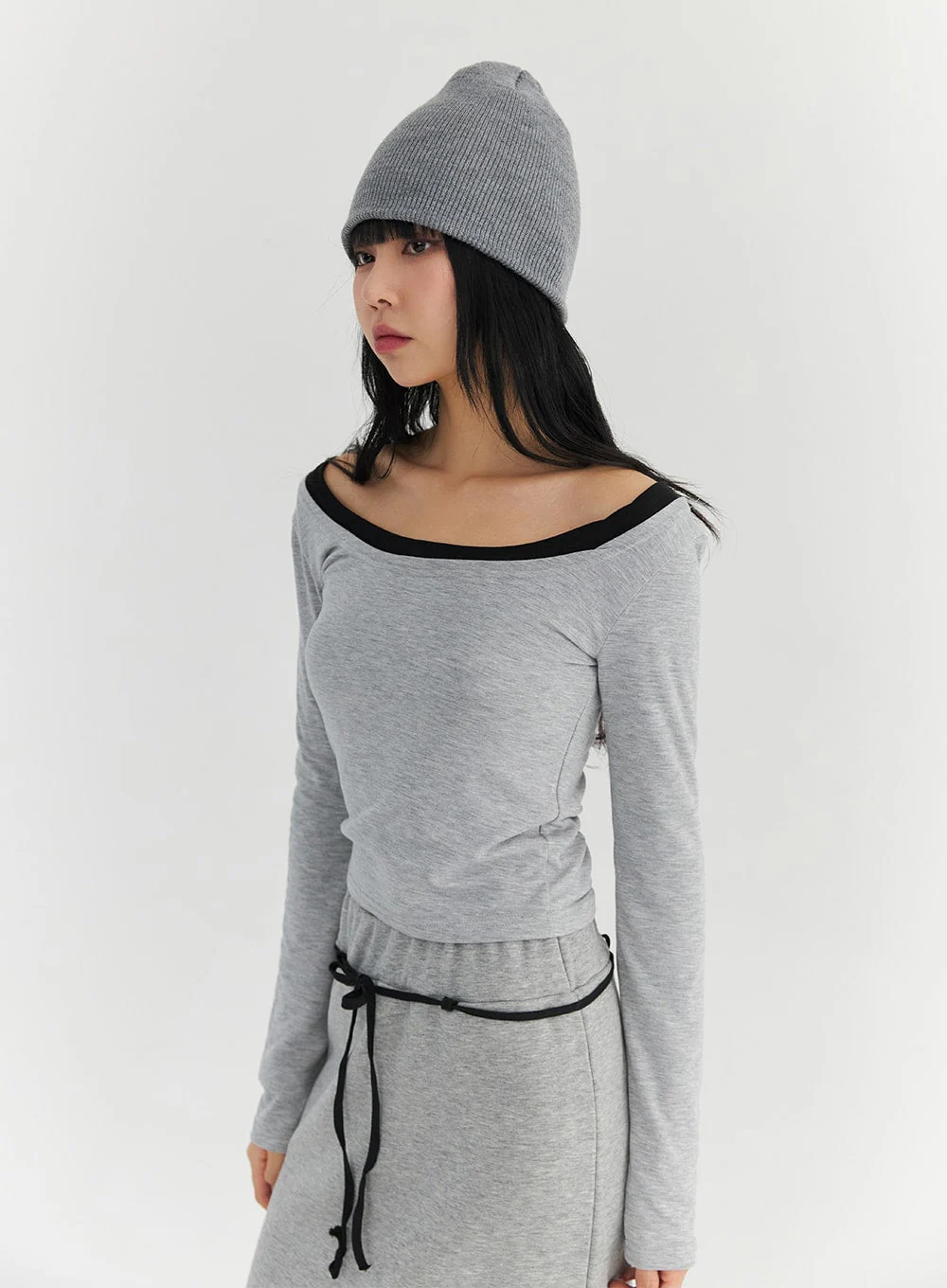 Wide U-Neck Semi Crop T-Shirt CN09 - Image 3