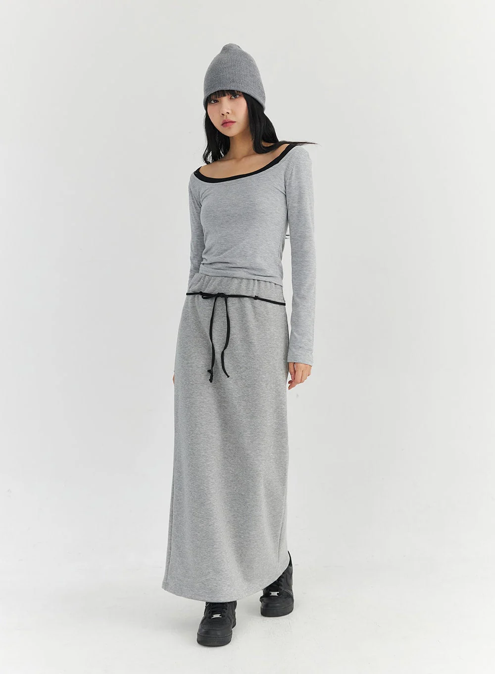 Wide U-Neck Semi Crop T-Shirt CN09 - Image 7