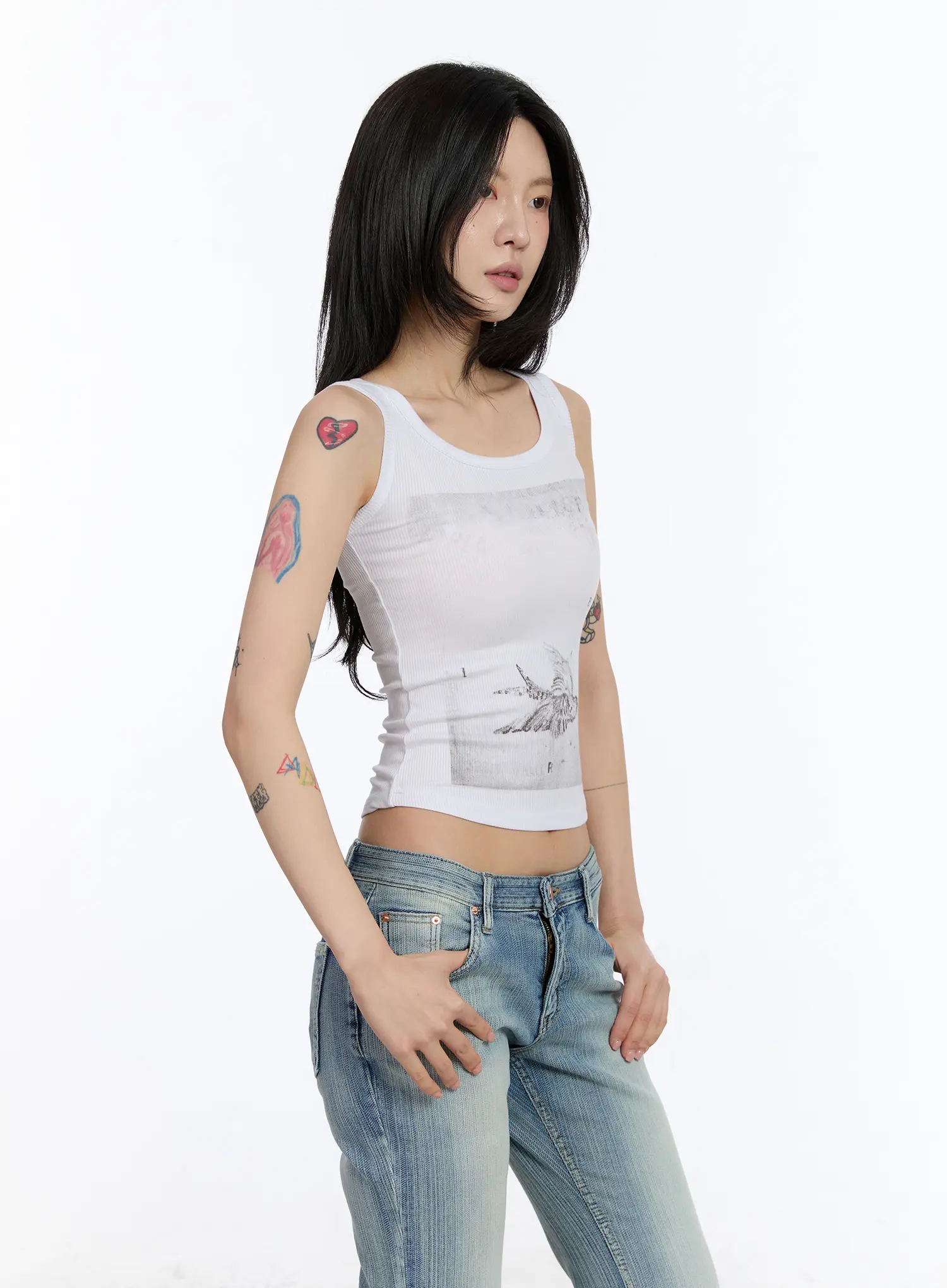 Winged Graphic Rib Tank Top CA506 - Image 8