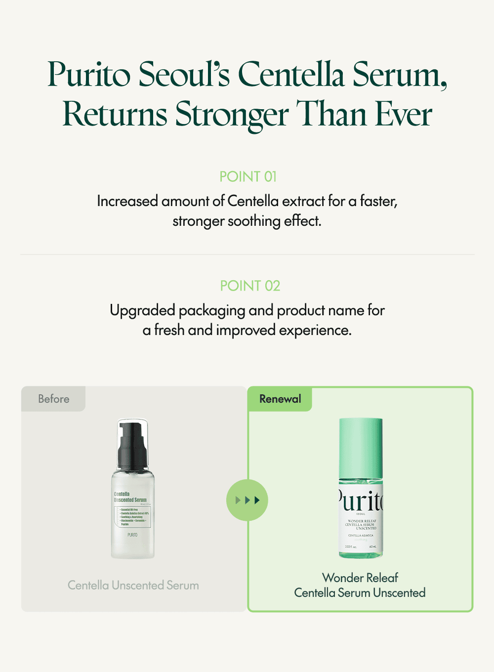 Wonder Releaf Centella Serum Unscented (60ml) - Image 2