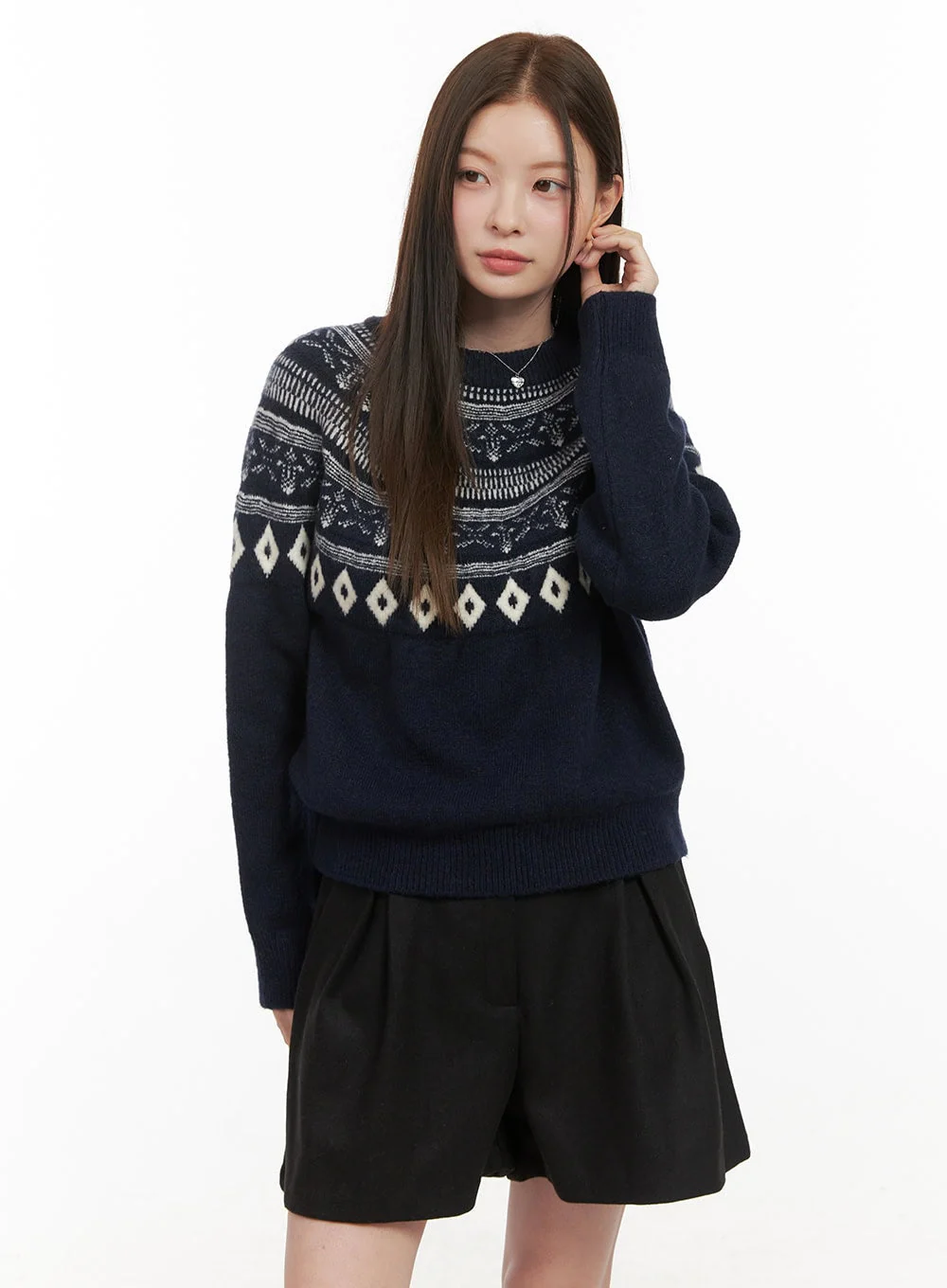 Wool-Blend Nordic Print Sweater OD412 - Image 10