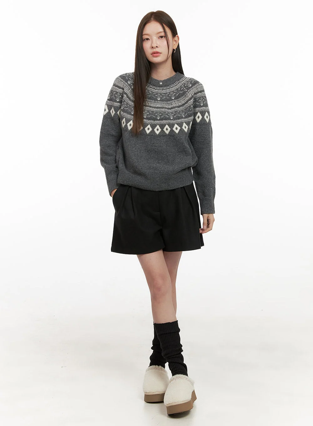 Wool-Blend Nordic Print Sweater OD412 - Image 2