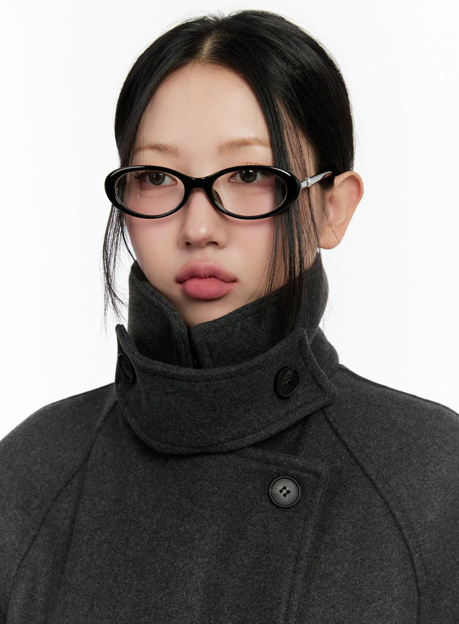 Wool-Blend Turtleneck Long Coat CN506 - Image 8