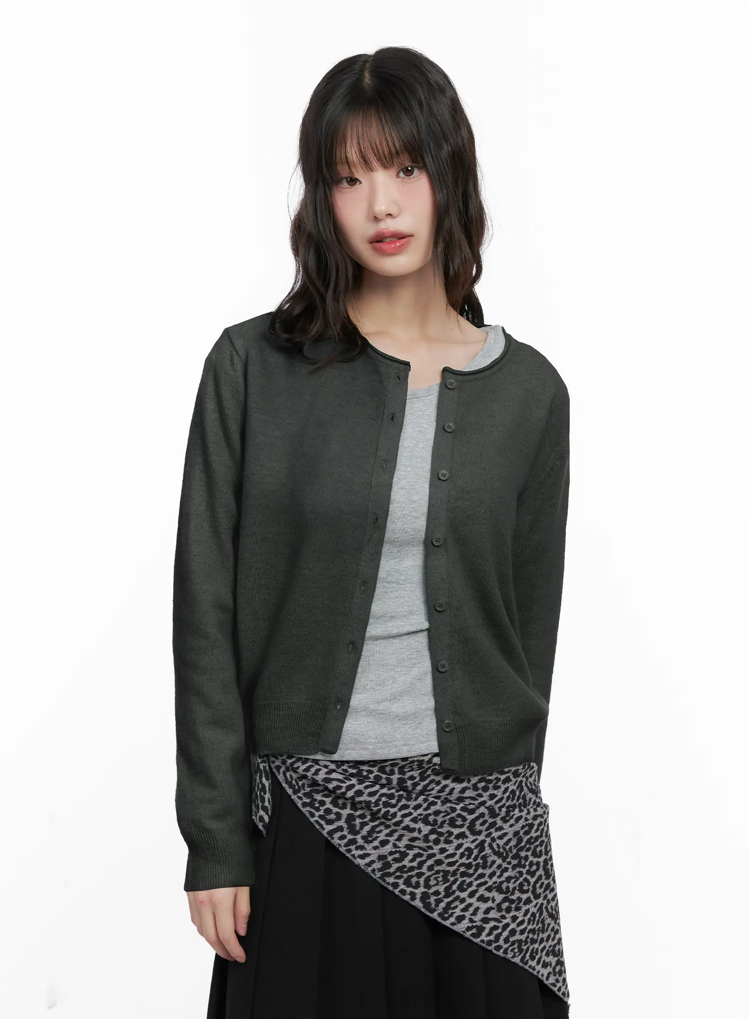 Wool-Blend U-Neck Cardigan CN511 - Image 10