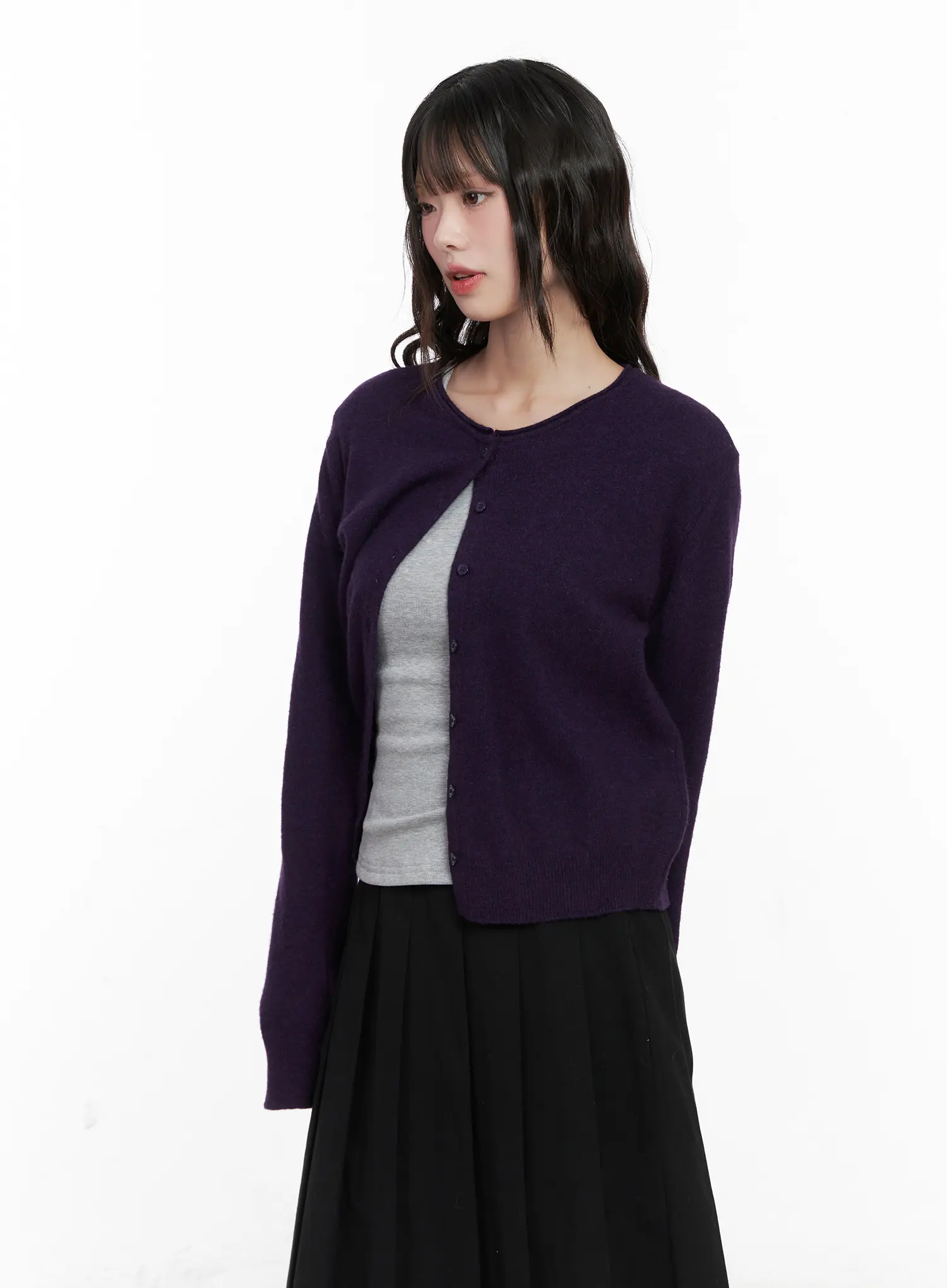 Wool-Blend U-Neck Cardigan CN511 - Image 5