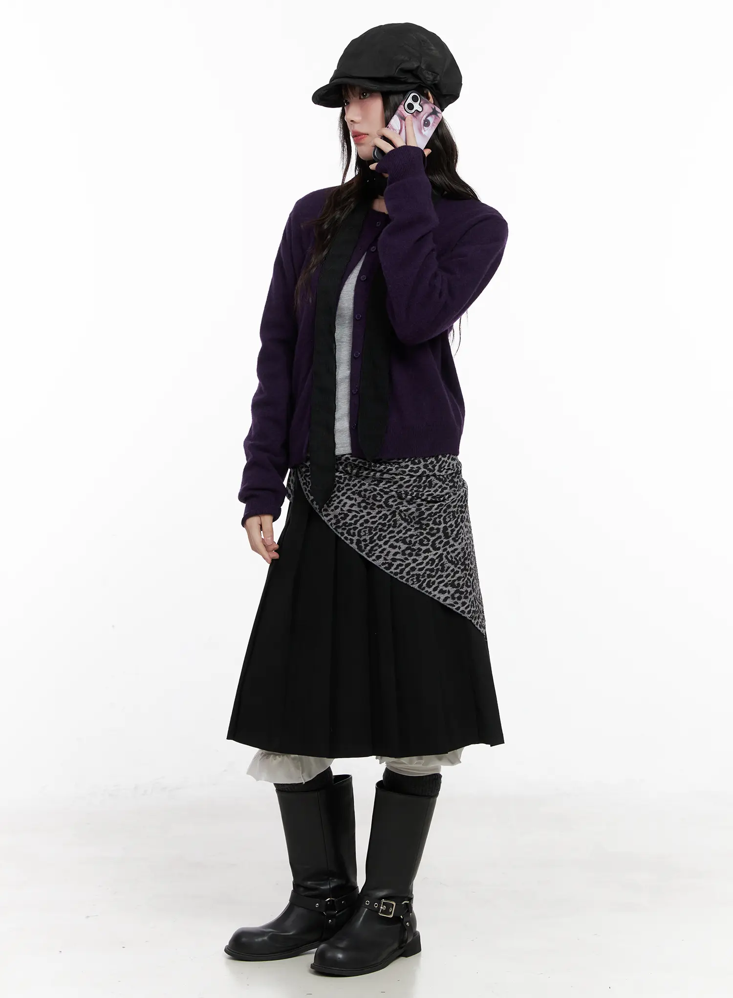 Wool-Blend U-Neck Cardigan CN511 - Image 6