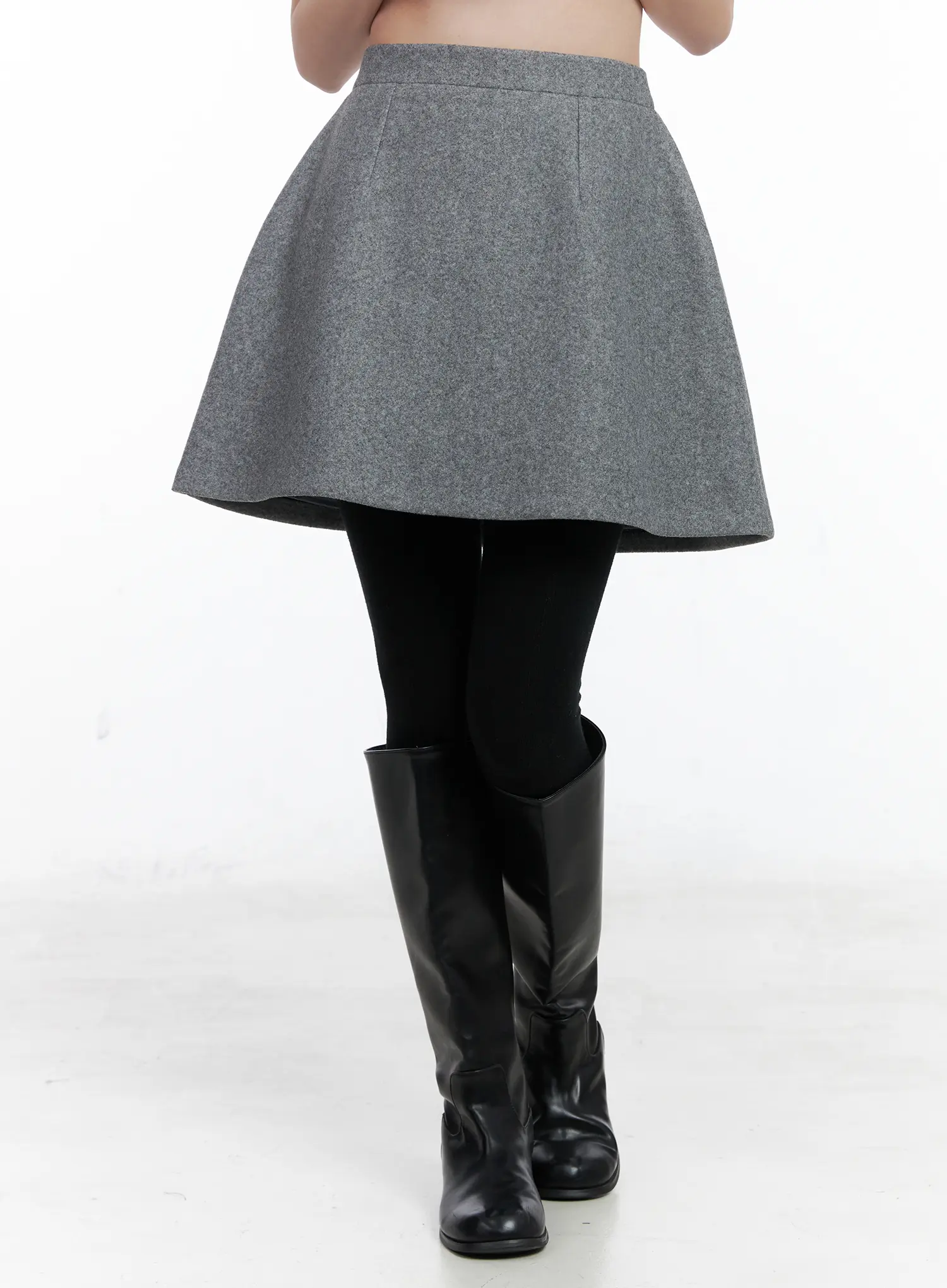 Wool-Blended A-Line Mini Skirt CN518