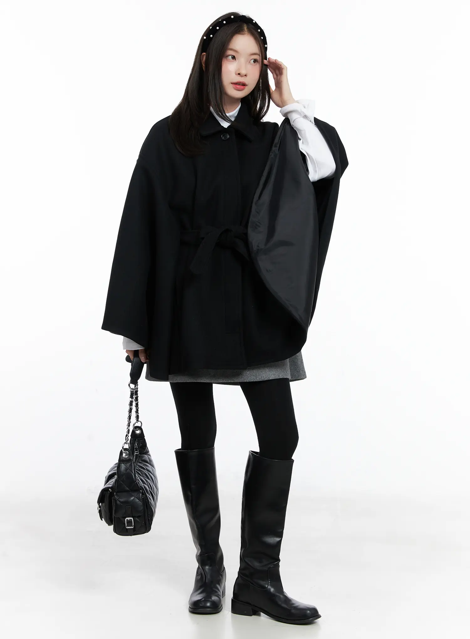 Wool-Blended A-Line Mini Skirt CN518 - Image 3