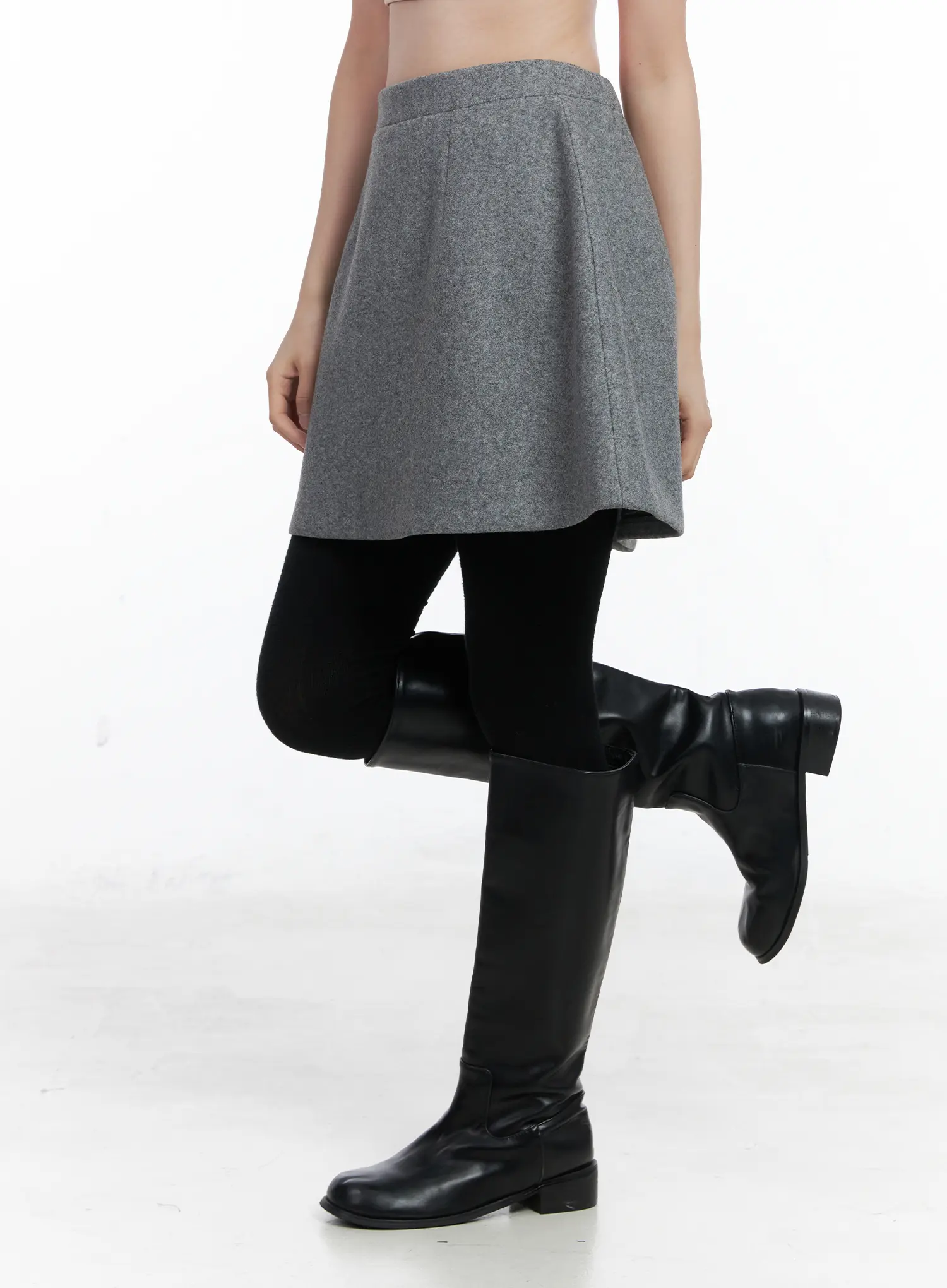 Wool-Blended A-Line Mini Skirt CN518 - Image 4
