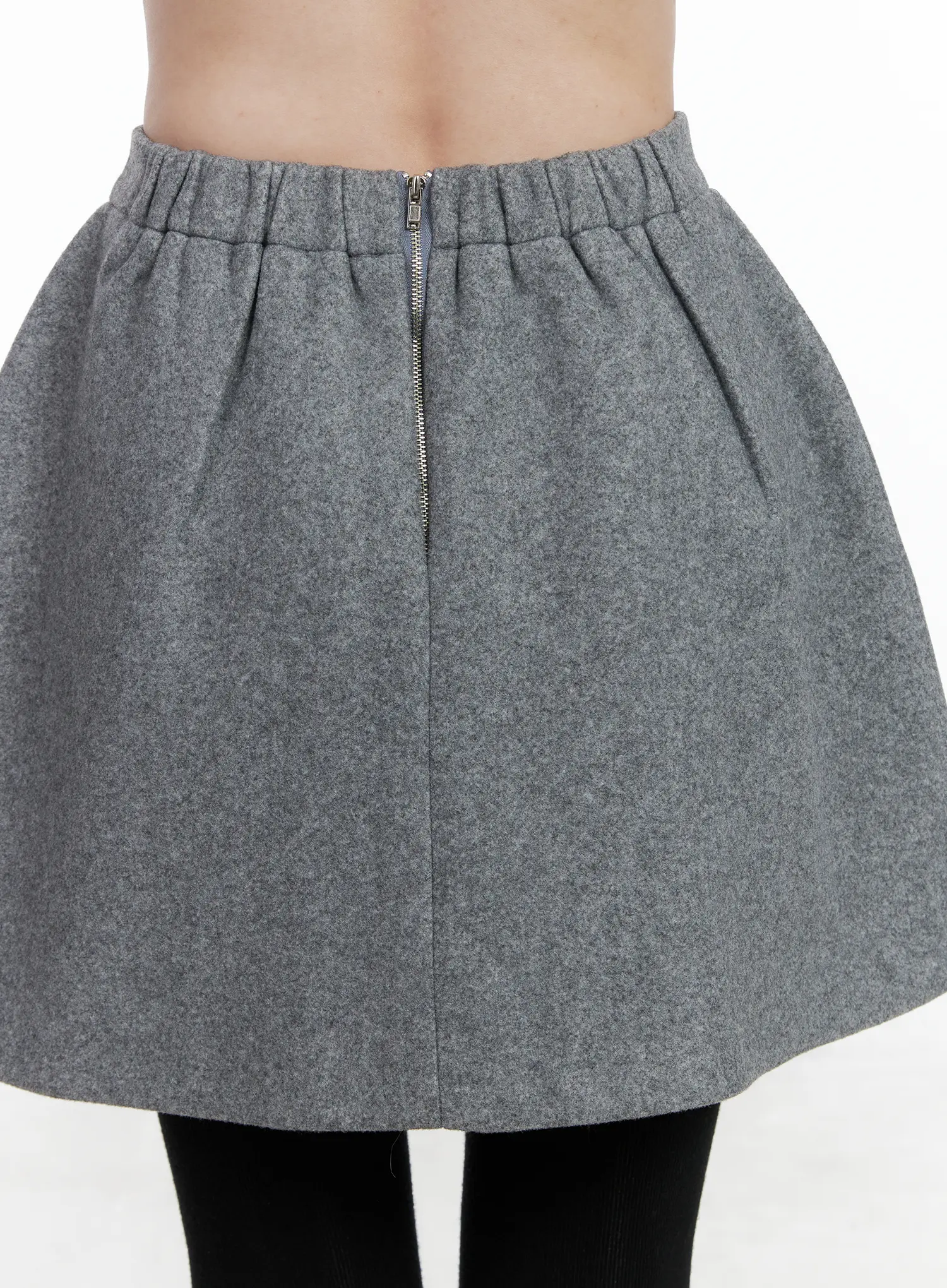 Wool-Blended A-Line Mini Skirt CN518 - Image 6