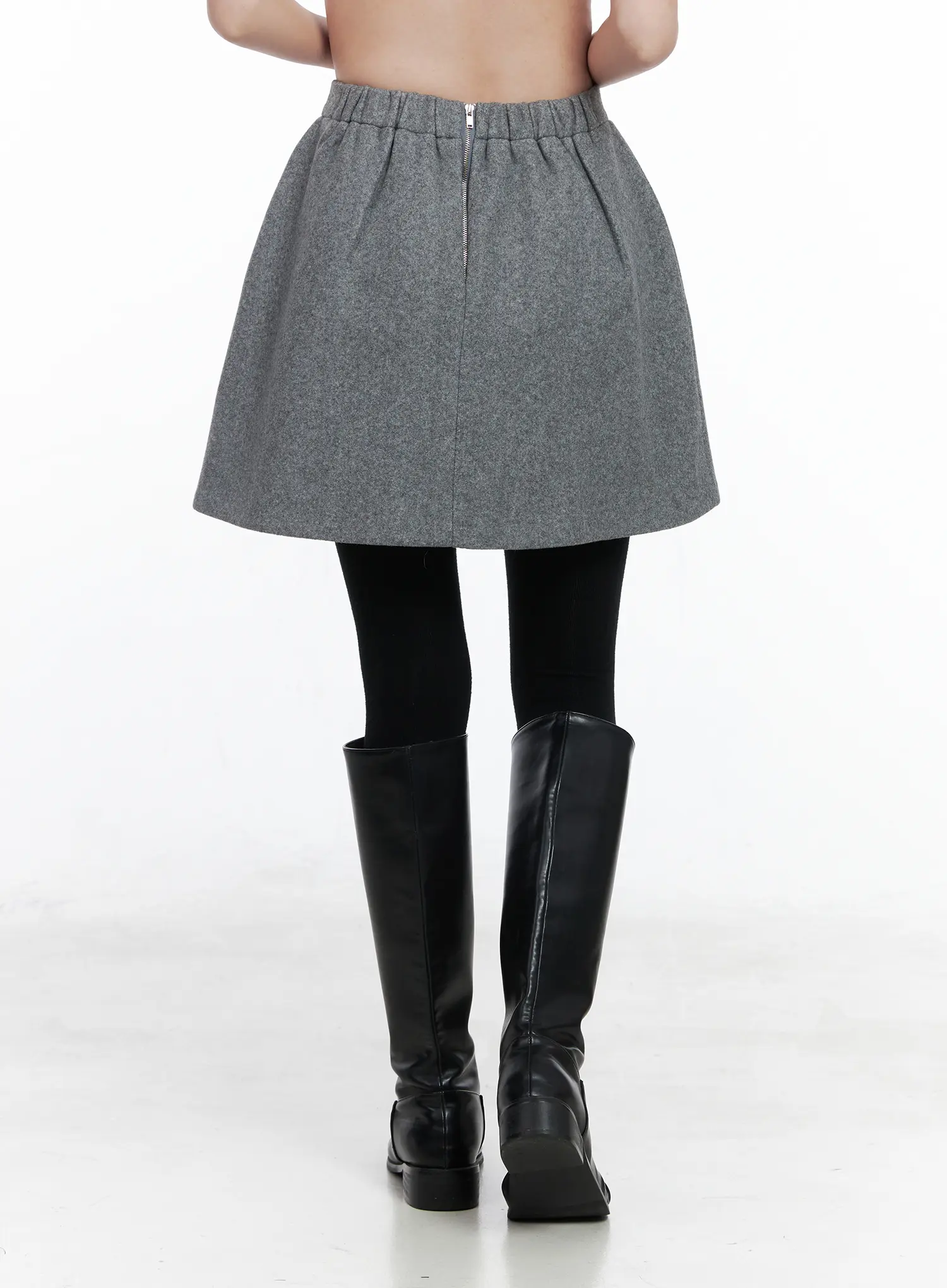 Wool-Blended A-Line Mini Skirt CN518 - Image 7