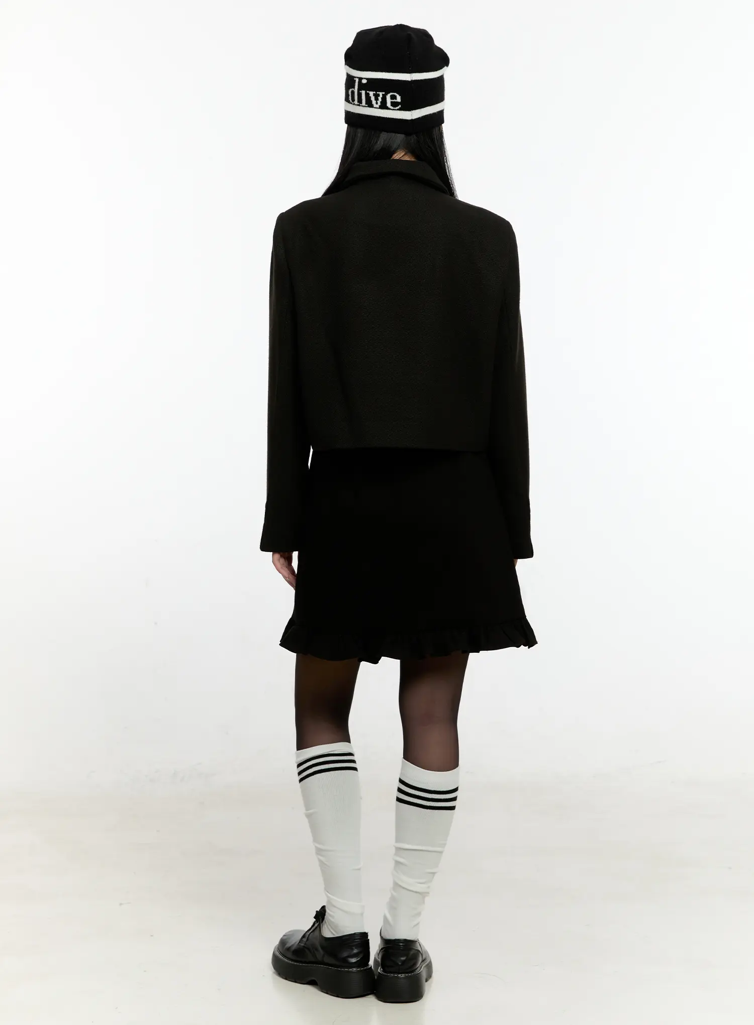 Wool Buttoned Crop Jacket CN506 - Image 5