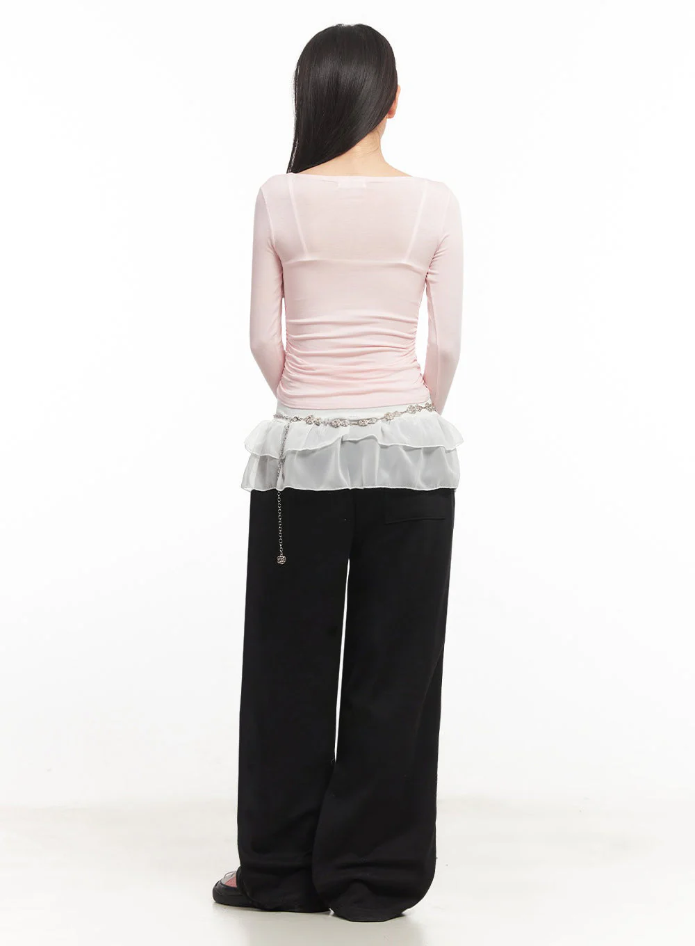 Wrap Shirred Long-Sleeve Crop Top IA524 - Image 11