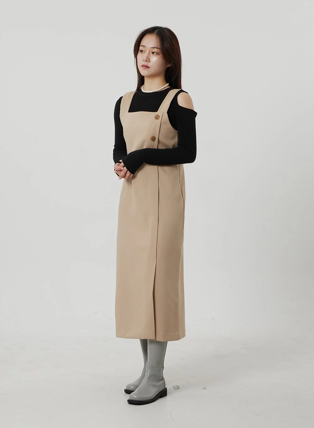 Wrapped Button Maxi Dress OF307