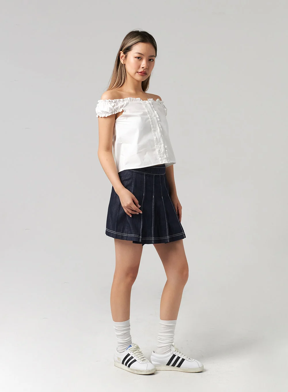 Wrapped Pleated Mini Skirt CL306 - Image 13