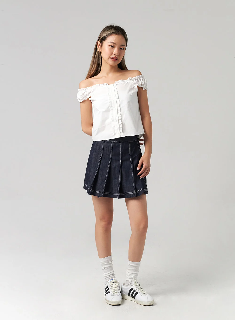 Wrapped Pleated Mini Skirt CL306 - Image 3