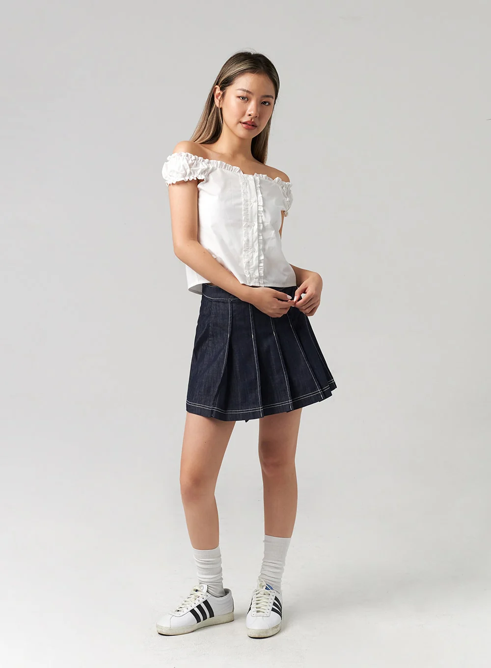 Wrapped Pleated Mini Skirt CL306 - Image 4