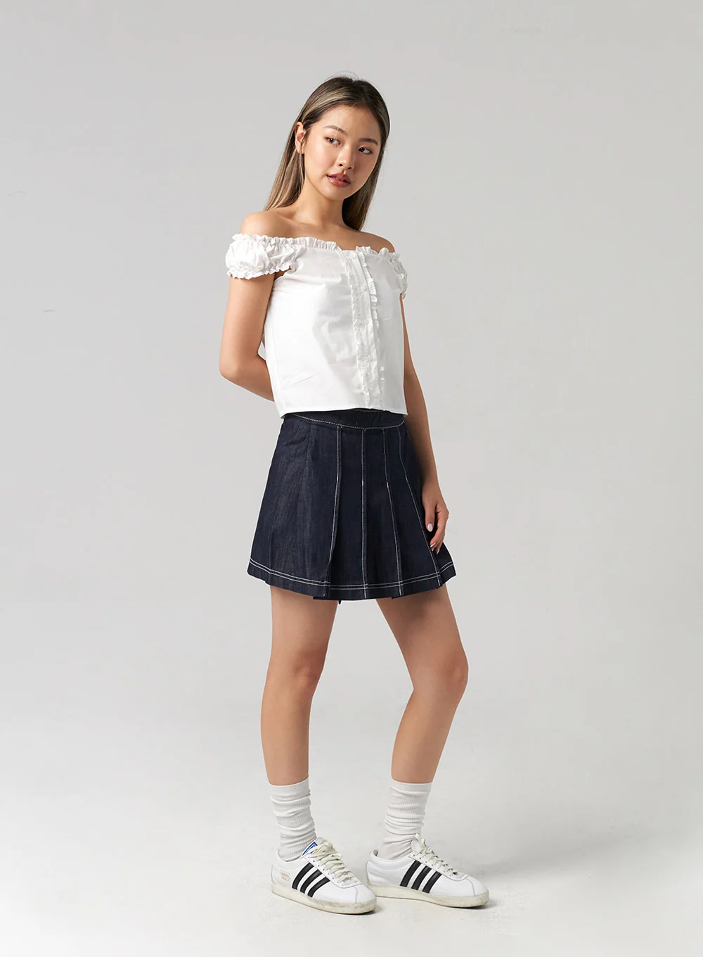 Wrapped Pleated Mini Skirt CL306 - Image 7